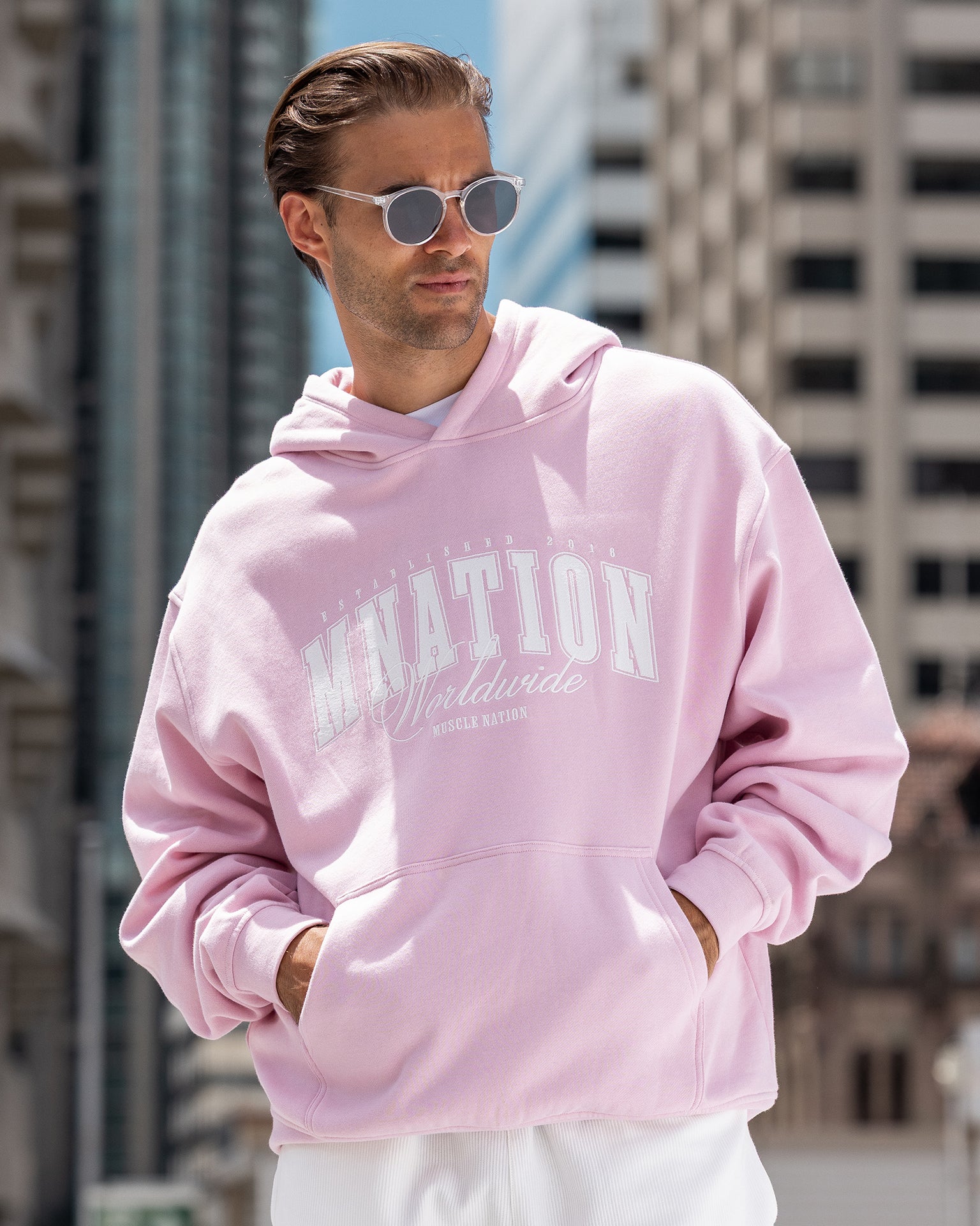 Worldclass Oversized Hoodie - Washed Powder Pink-Jumpers & Hoodies-XS-032655PPNK-XS-MNAPPRL49557-1-Muscle Nation