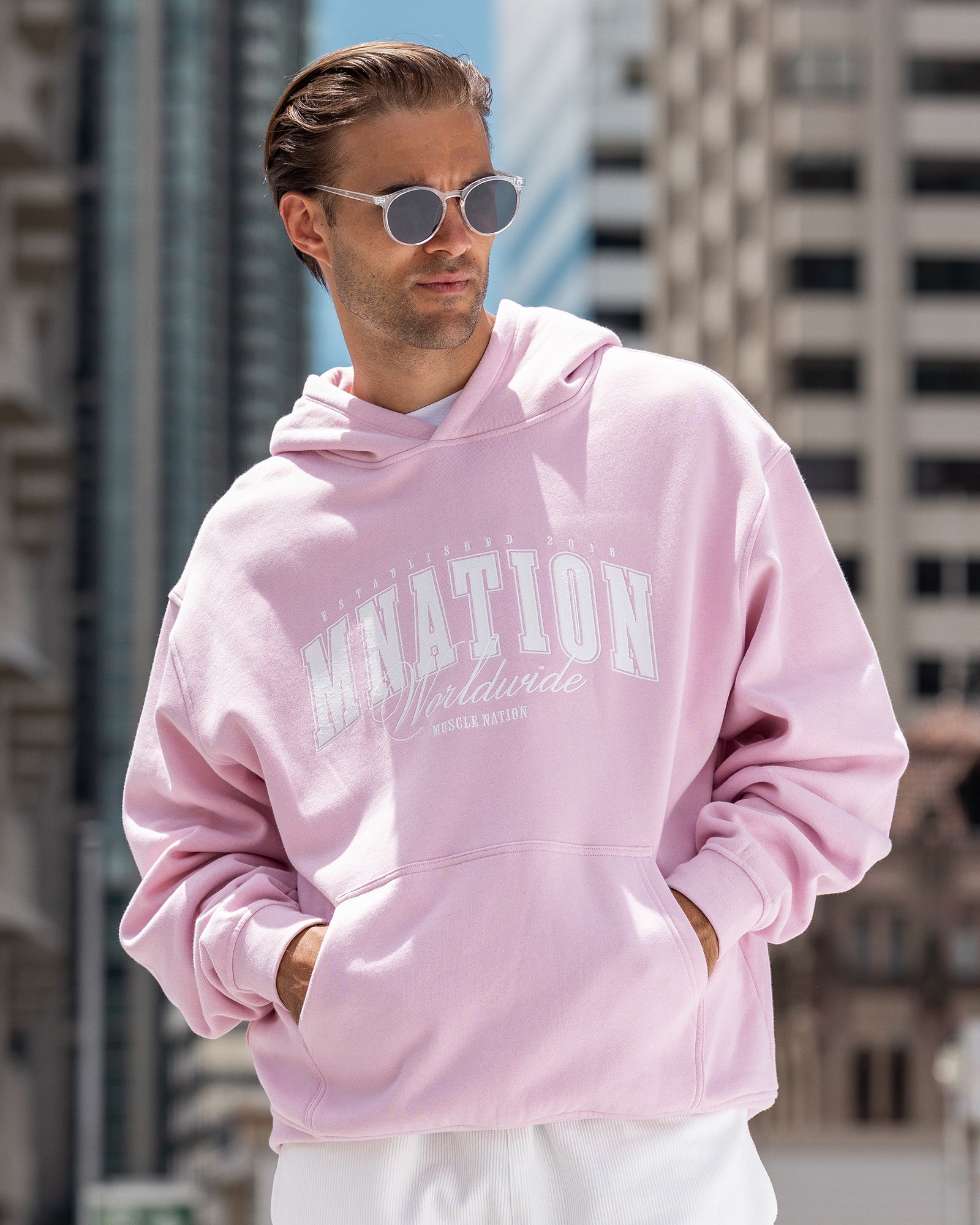 Worldclass Oversized Hoodie - Washed Powder Pink-Jumpers & Hoodies-XS-032655PPNK-XS-MNAPPRL49557-1-Muscle Nation