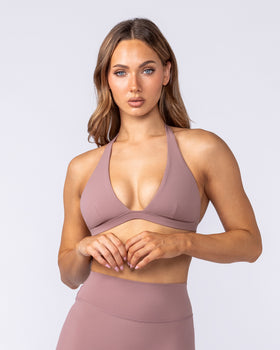 Halter Bralette Mocha Berry - Muscle Nation women's bralette