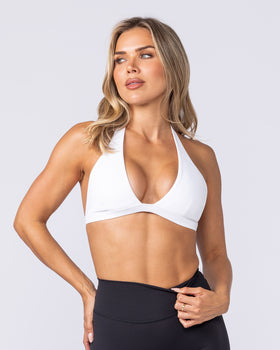 Halter Bralette White - Muscle Nation women's bralette