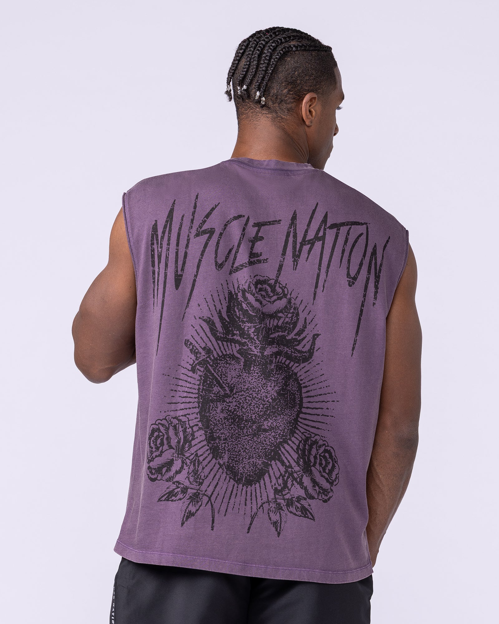 Heartless Vintage Boxy Muscle Tank - Washed Dark Purple-Singlets & Tanks-S-1125142WDRKPUR-S-MNAPPRL47433-3-Muscle Nation