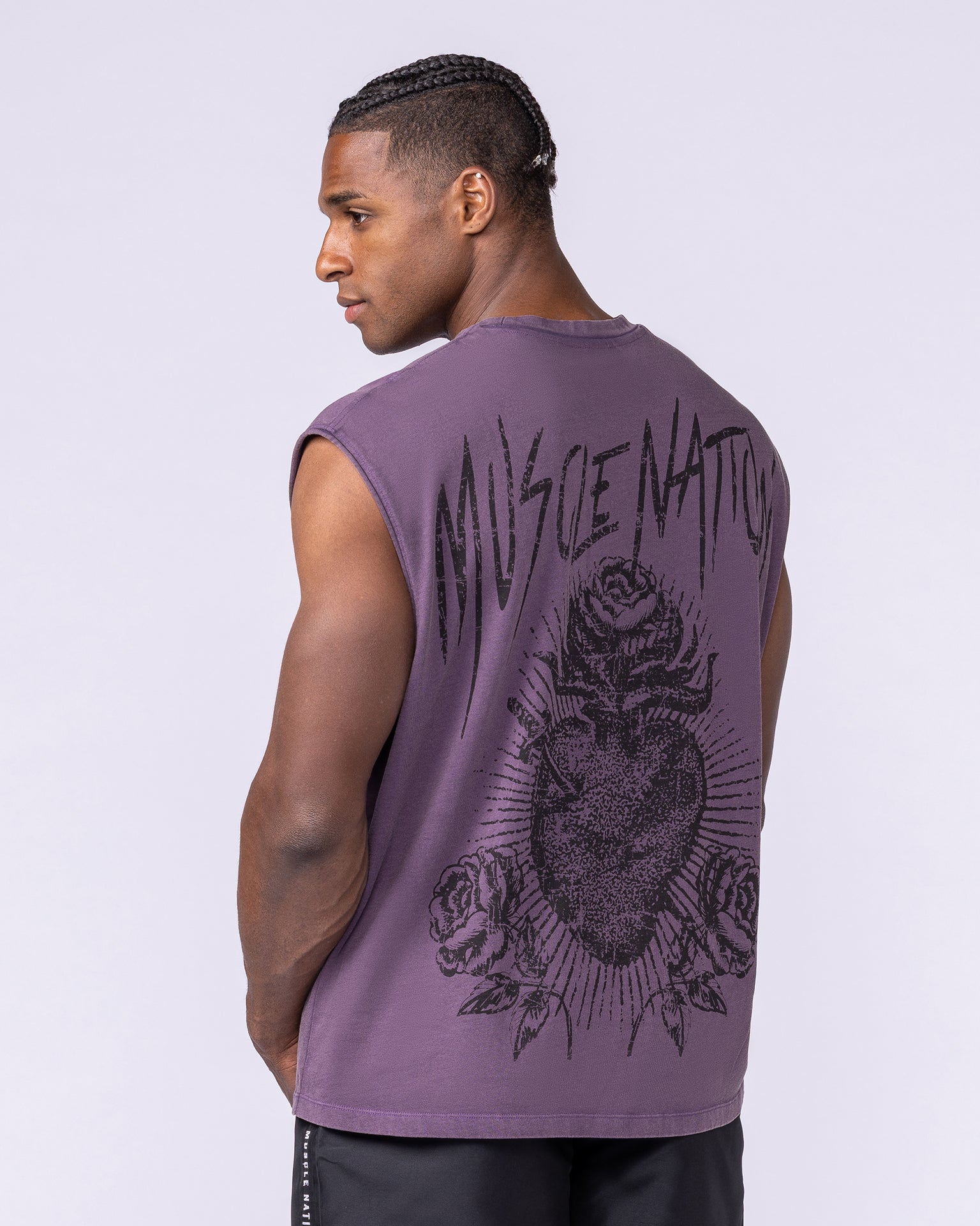 Heartless Vintage Boxy Muscle Tank - Washed Dark Purple-Singlets & Tanks-S-1125142WDRKPUR-S-MNAPPRL47433-5-Muscle Nation