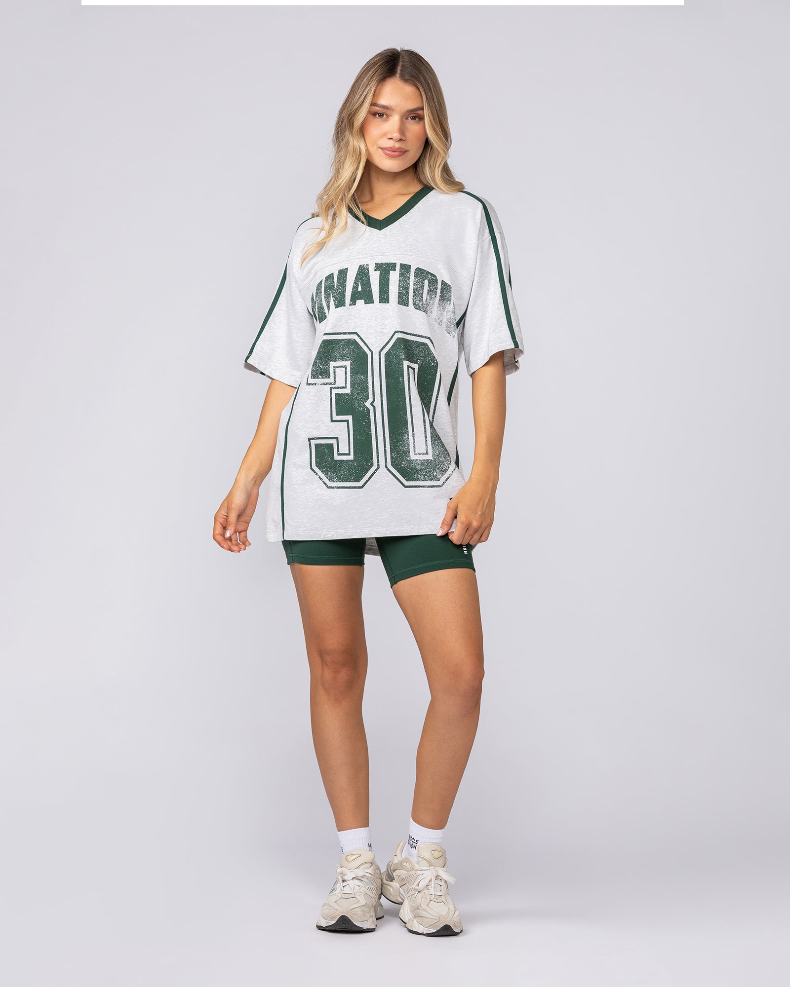 Homage Oversized Tee - Snow Grey Marl-T-Shirts-XXS-092509SNGRYMR-XXS-MNAPPRL44579-5-Muscle Nation