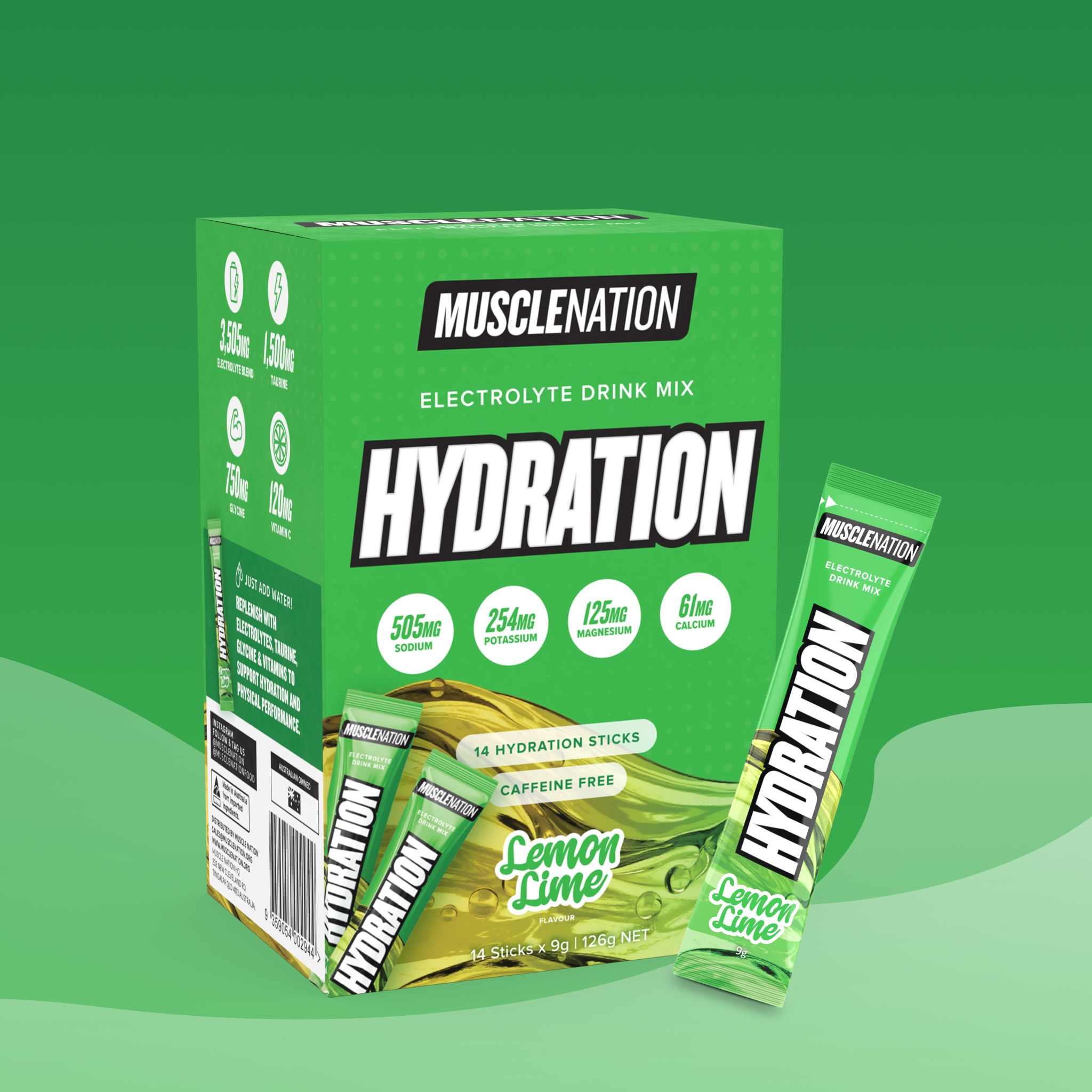 HYDRATION Sticks - Lemon Lime - 14 Pack-Hydration-MNSUPPS0402-9359054002944-1-Muscle Nation