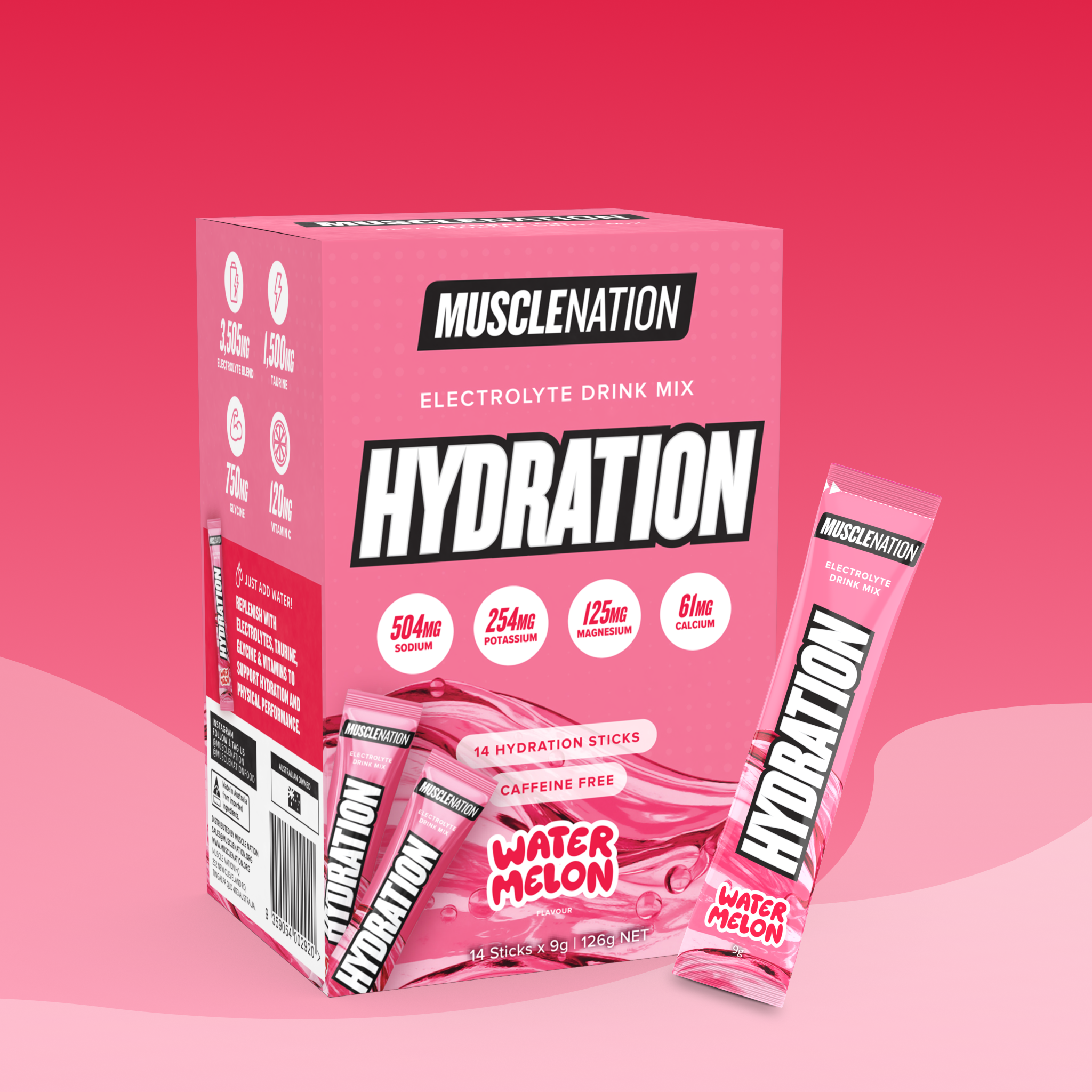 HYDRATION Sticks - Watermelon - 14 Pack-Hydration-MNSUPPS0403-9359054002920-1-Muscle Nation