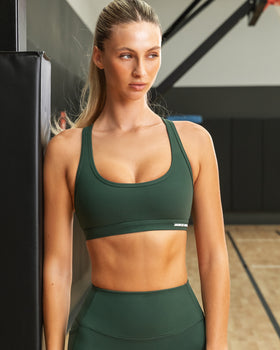 Drew Bra - Forest Green-Sports Bras-XXS-092403FRSGRN-XXS-MNAPPRL40239-1-Muscle Nation