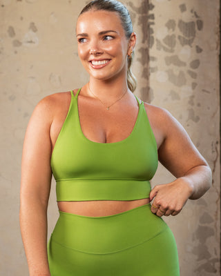 Dash Longline Bra - Kiwifruit-Sports Bras-XXS-022521KWF-XXS-MNAPPRL41091-1-Muscle Nation