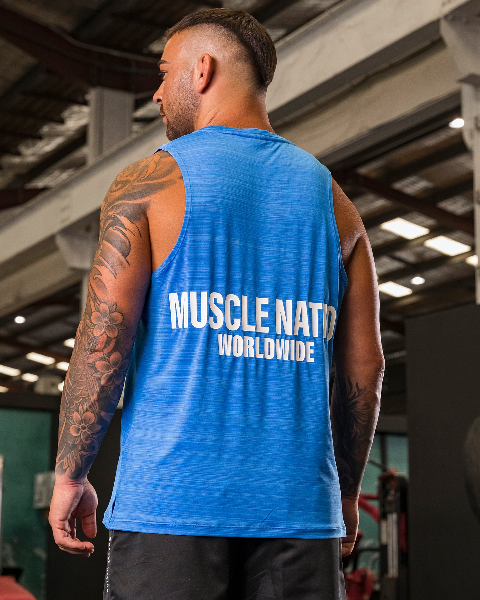 Worldwide Active Tank - Azure Blue-Singlets & Tanks-S-112468AZRBLU-S-MNAPPRL34961-1-Muscle Nation