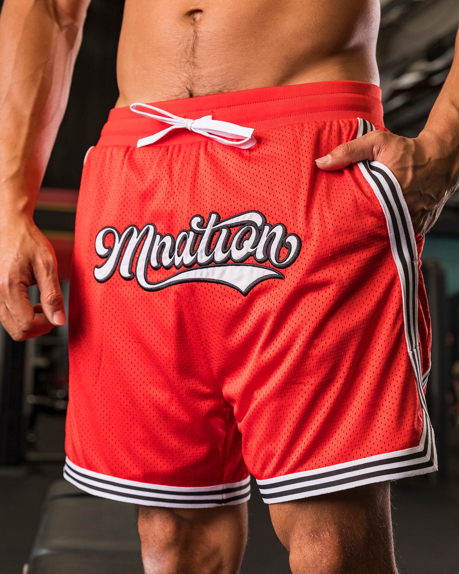 Stadium Basketball 5" Shorts - Chilli-Shorts-S-112467CHIL-S-MNAPPRL35627-1-Muscle Nation