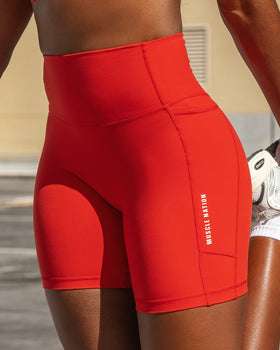 Agility Aura Pocket Bike Shorts - Crimson-Shorts-XXS-082422CRMSN-XXS-MNAPPRL32235-1-Muscle Nation