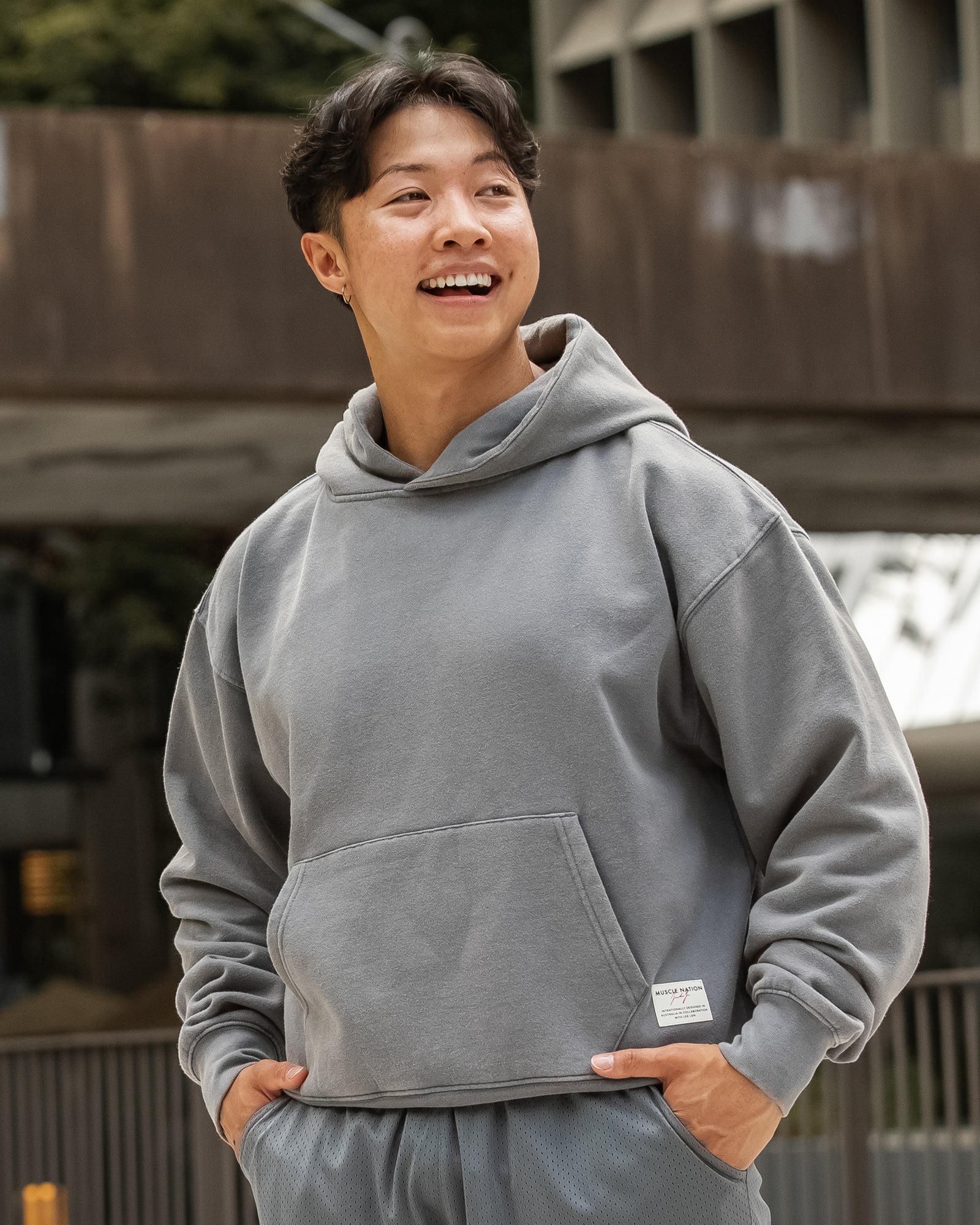 Lee Lem Cropped Hoodie - Washed Platinum Grey-Jumpers & Hoodies-XS-022545WSHPGREY-XS-MNAPPRL40958-1-Muscle Nation