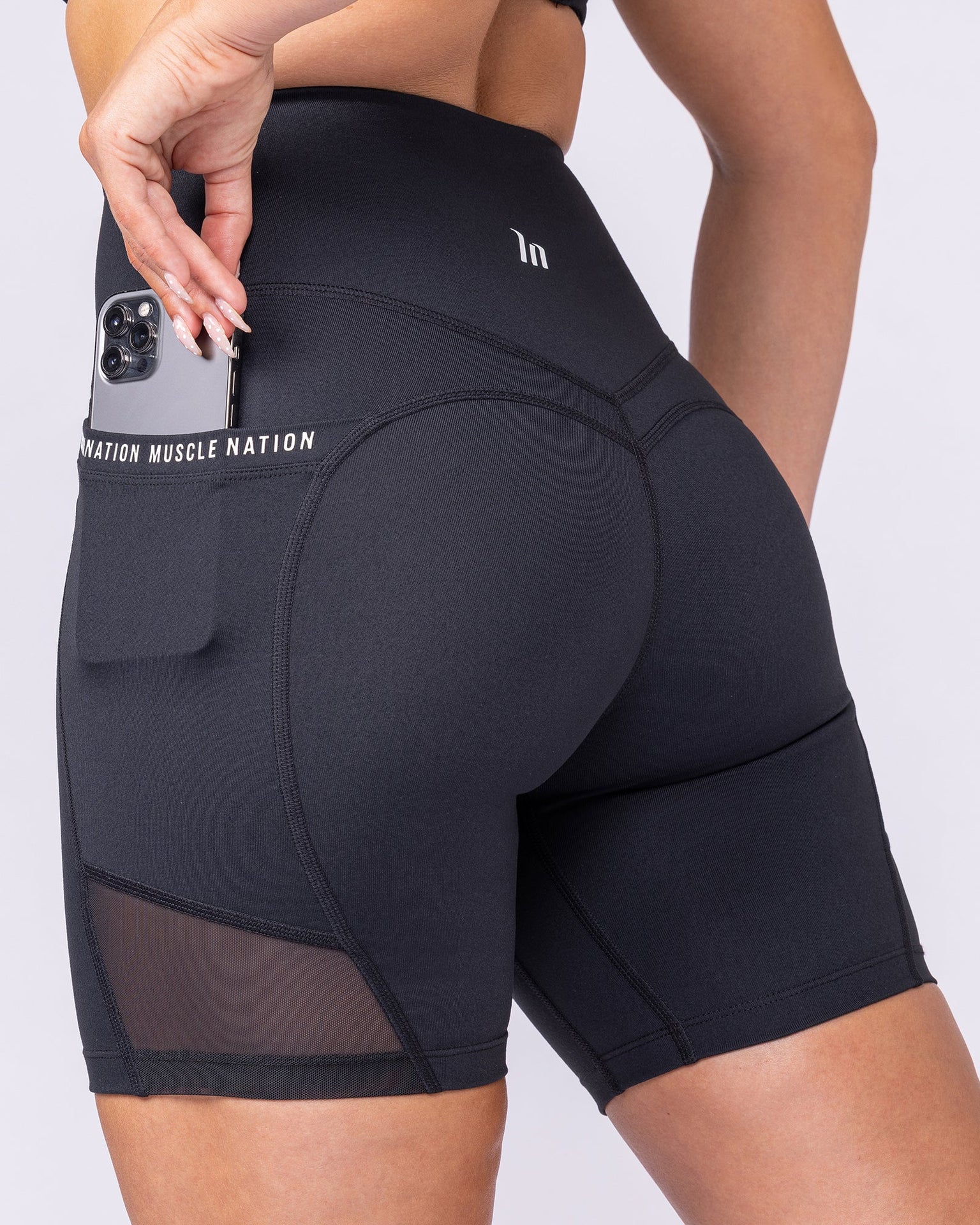 Illusion Signature Pocket Bike Shorts - Black-Shorts-XXS-112529BLK-XXS-MNAPPRL44943-3-Muscle Nation