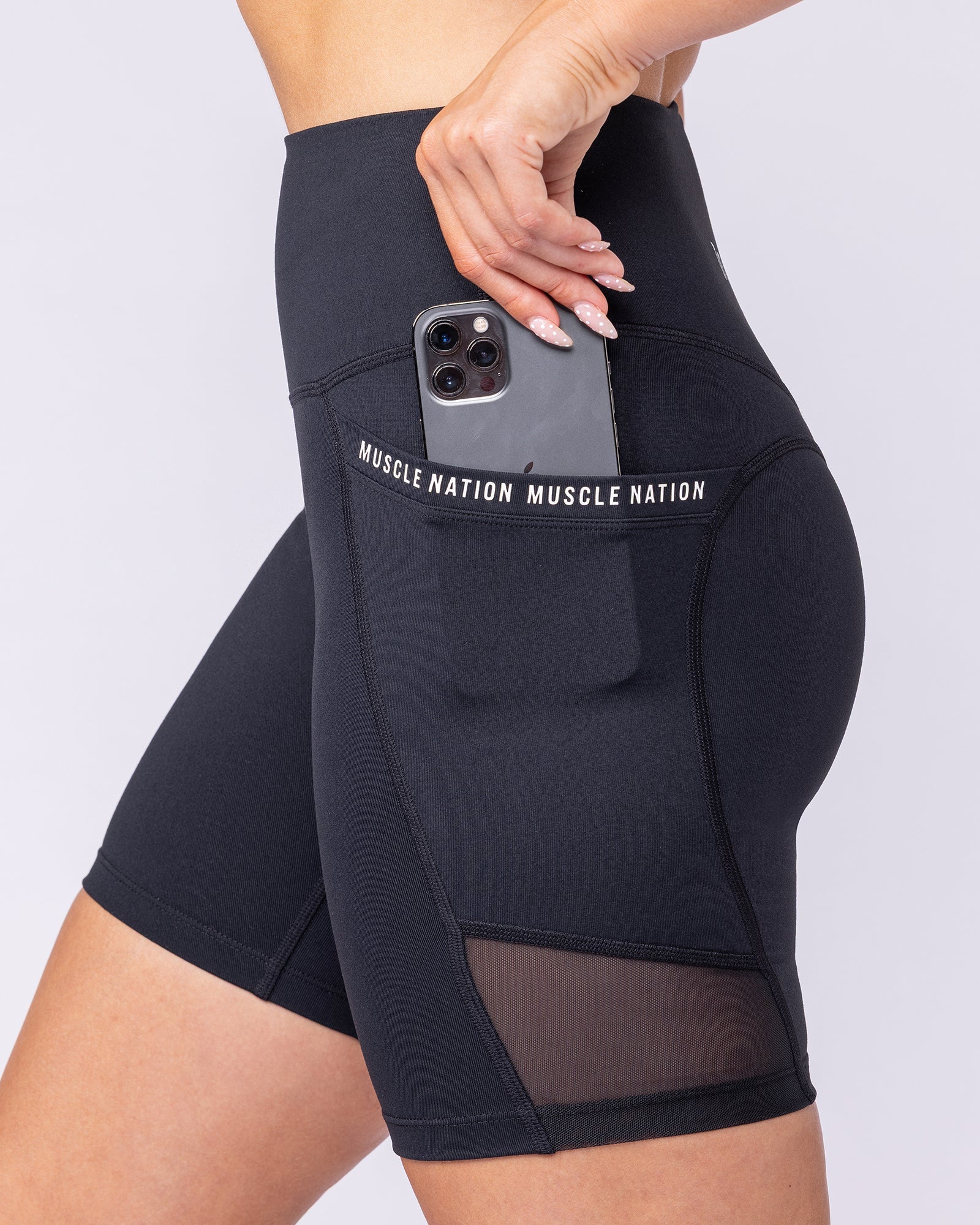 Illusion Signature Pocket Bike Shorts - Black-Shorts-XXS-112529BLK-XXS-MNAPPRL44943-5-Muscle Nation