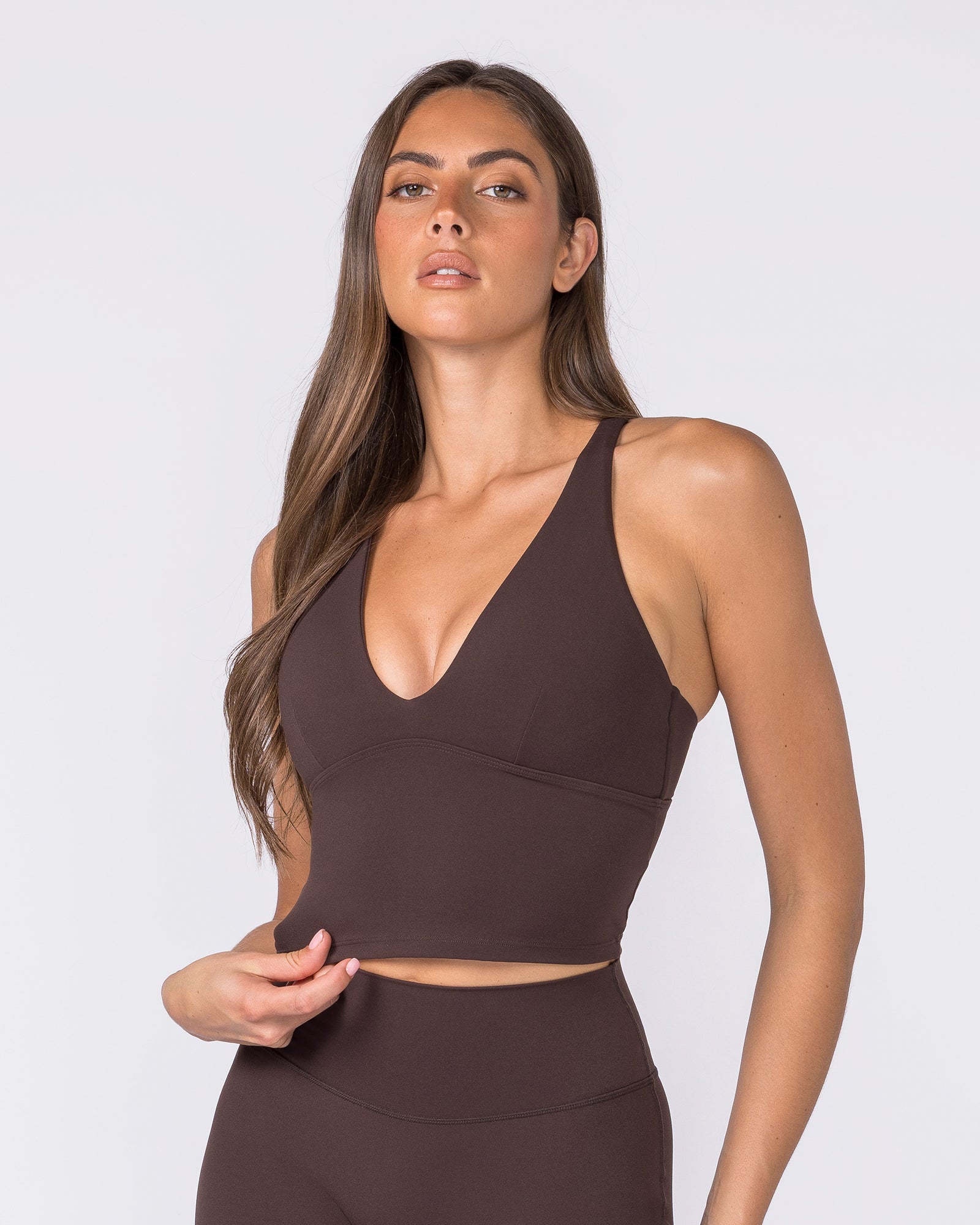 Influence Bra Tank - Cocoa-Singlets & Tanks-XS-032607COCOA-XS-MNAPPRL49103-3-Muscle Nation