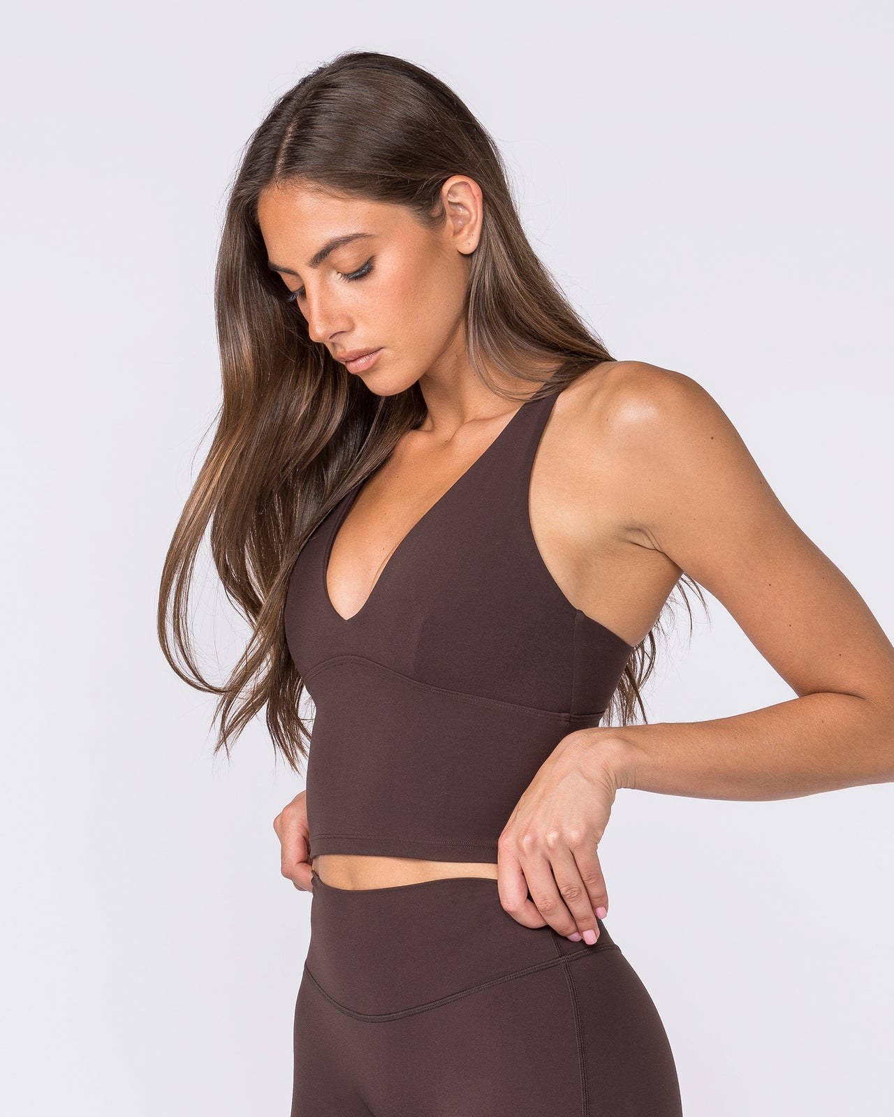 Influence Bra Tank Cocoa - Muscle Nation women's tank top, view 4