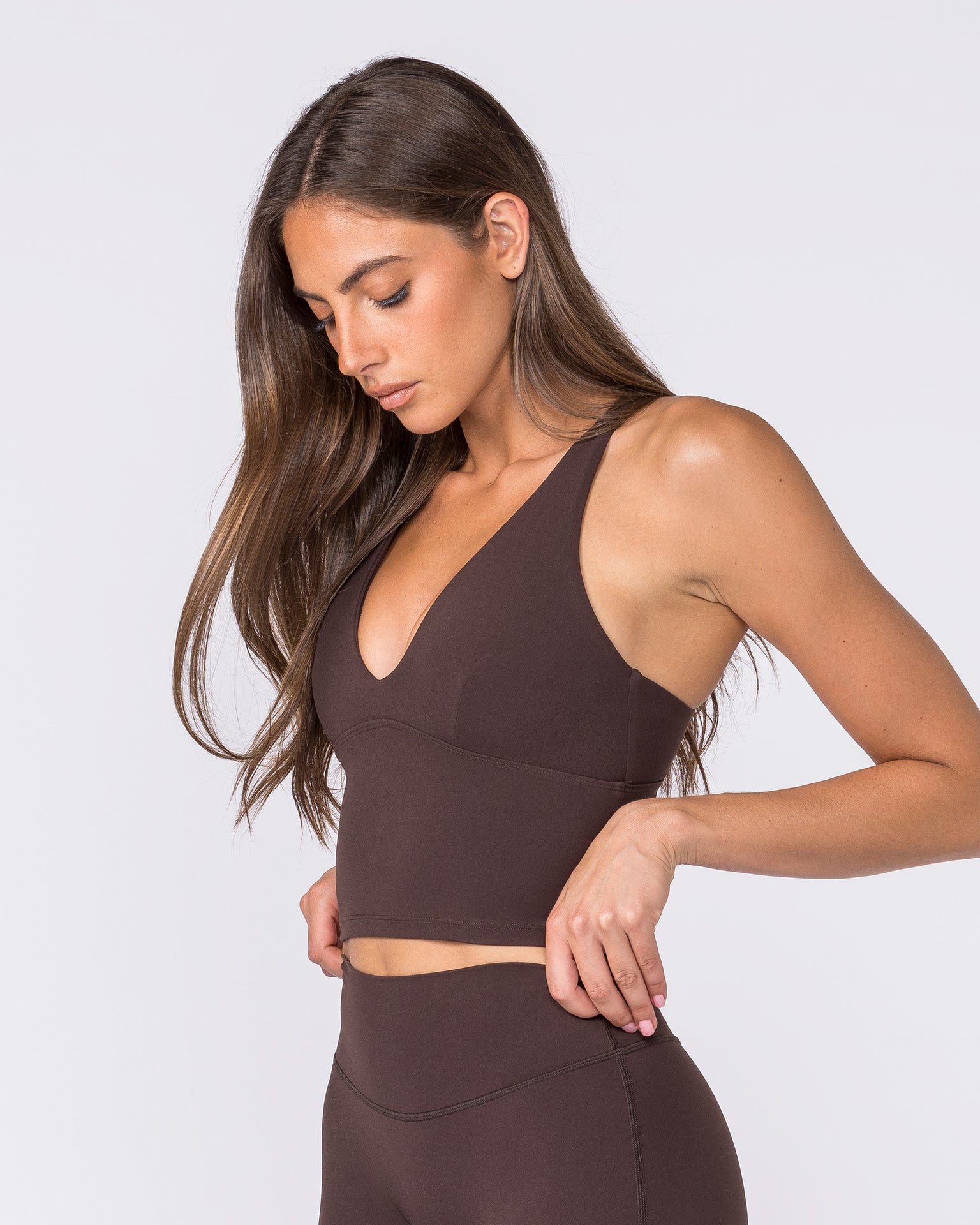 Influence Bra Tank - Cocoa-Singlets & Tanks-XS-032607COCOA-XS-MNAPPRL49103-4-Muscle Nation