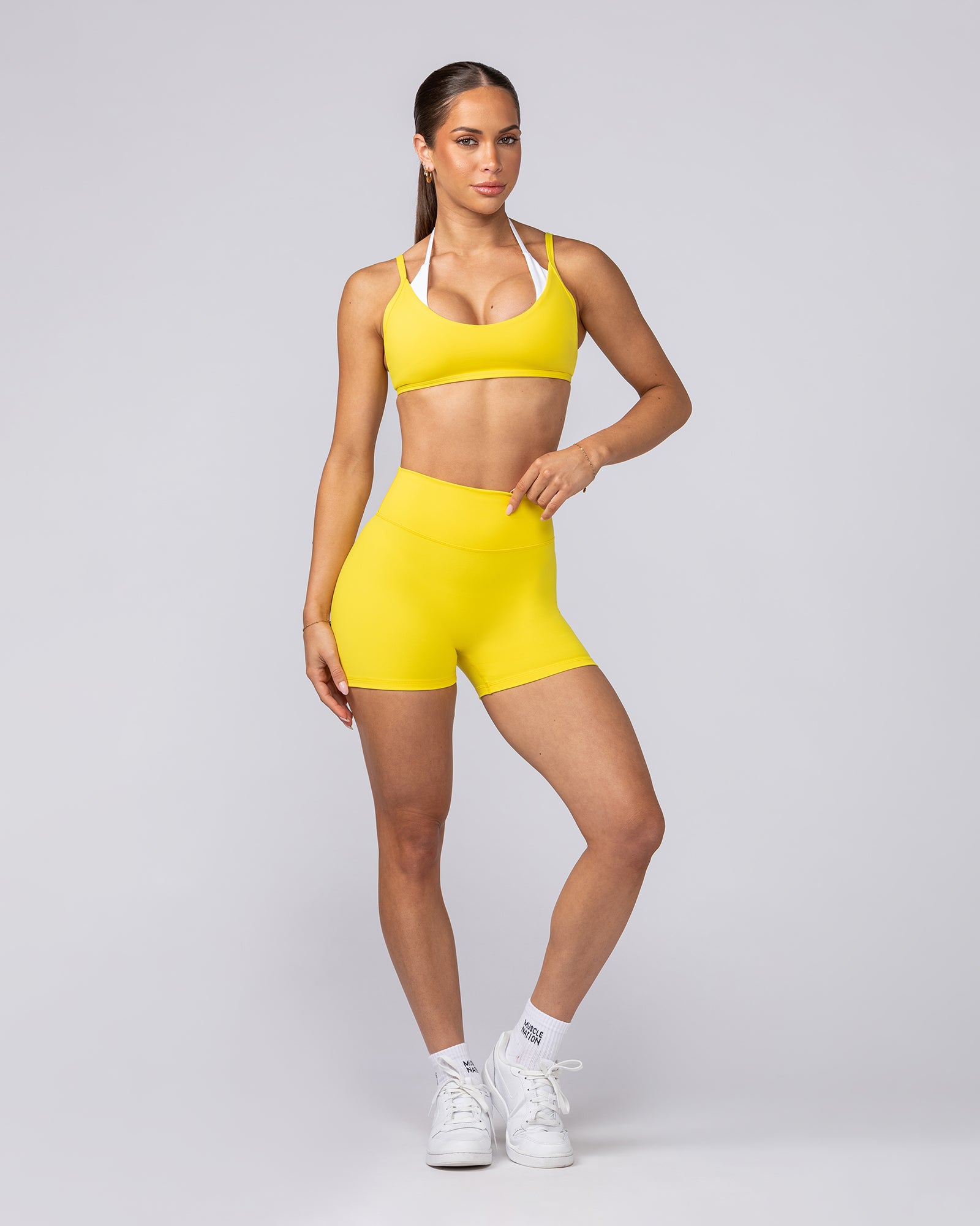 Instinct Scrunch Midway Shorts - Buttercup-Shorts-XXS-062507BTRC-XXS-MNAPPRL43058-5-Muscle Nation