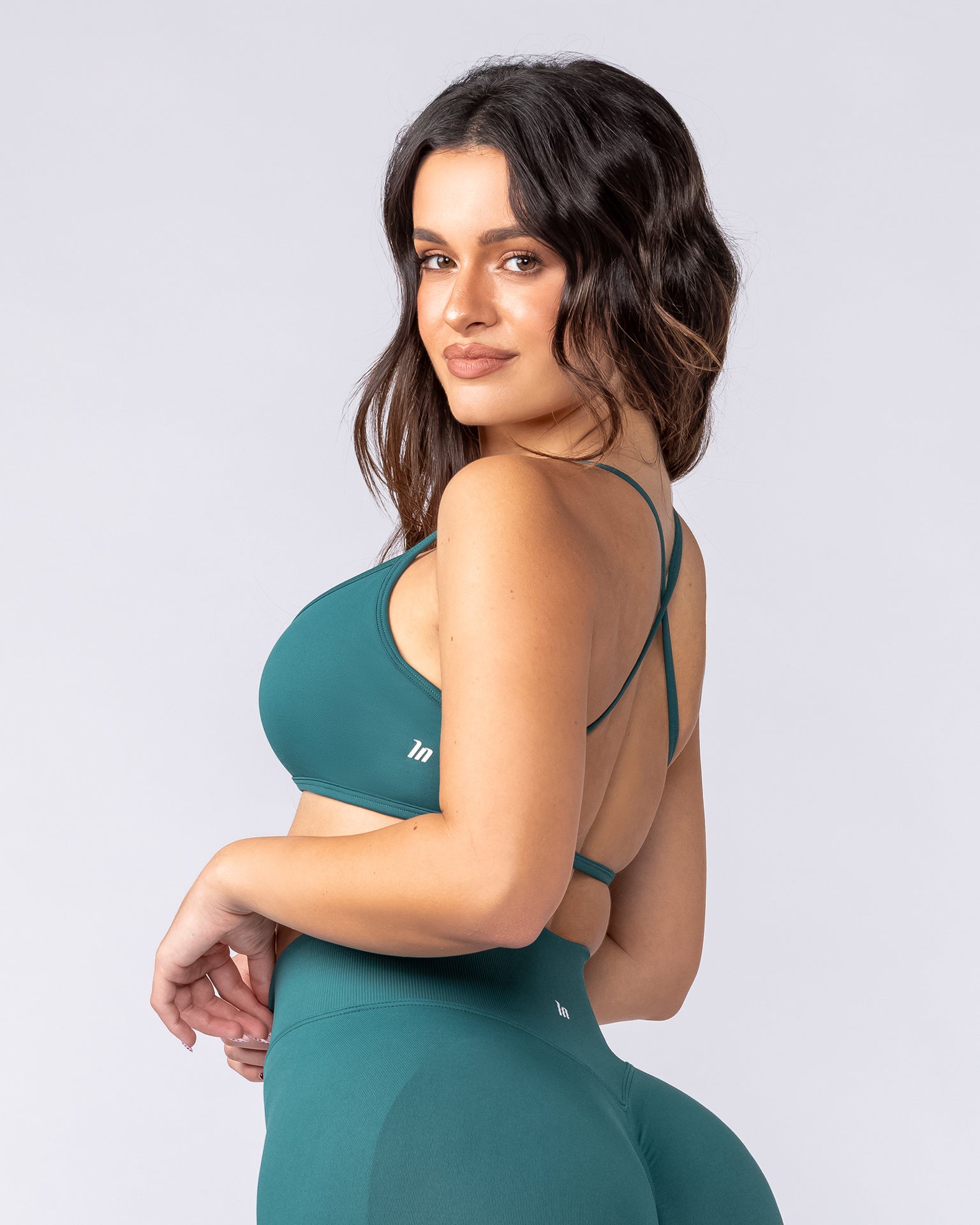 Sculpt Seamless Bralette Dark Jade - Muscle Nation women's bralette, view 2
