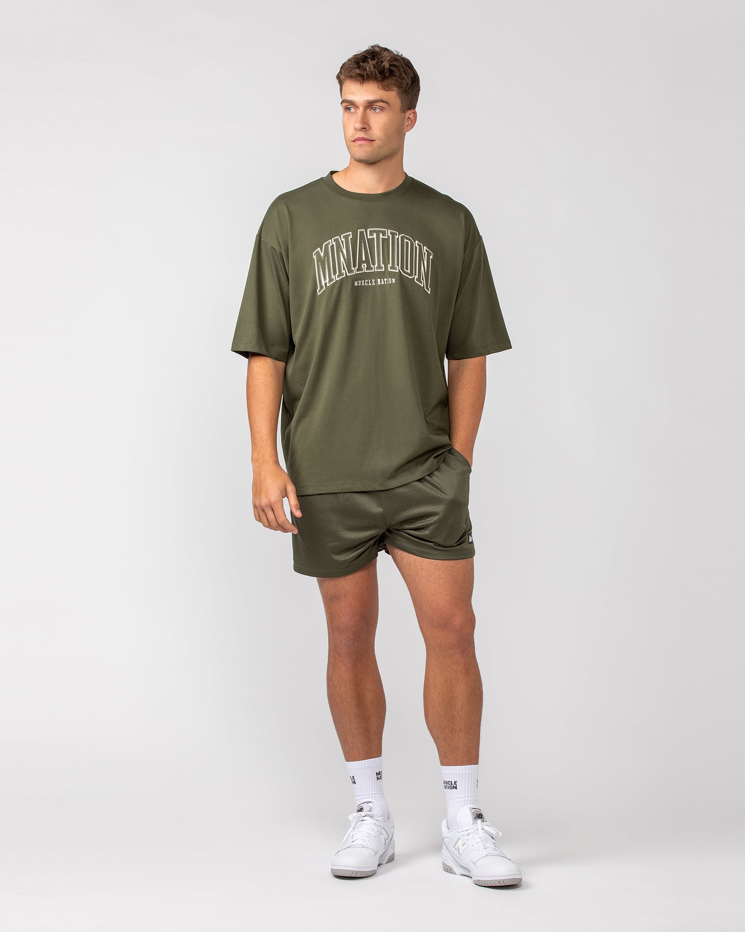 Lay Up 3.5" Shorts - Dark Khaki-Shorts-S-052404DKHAKI-S-MNAPPRL31853-6-Muscle Nation