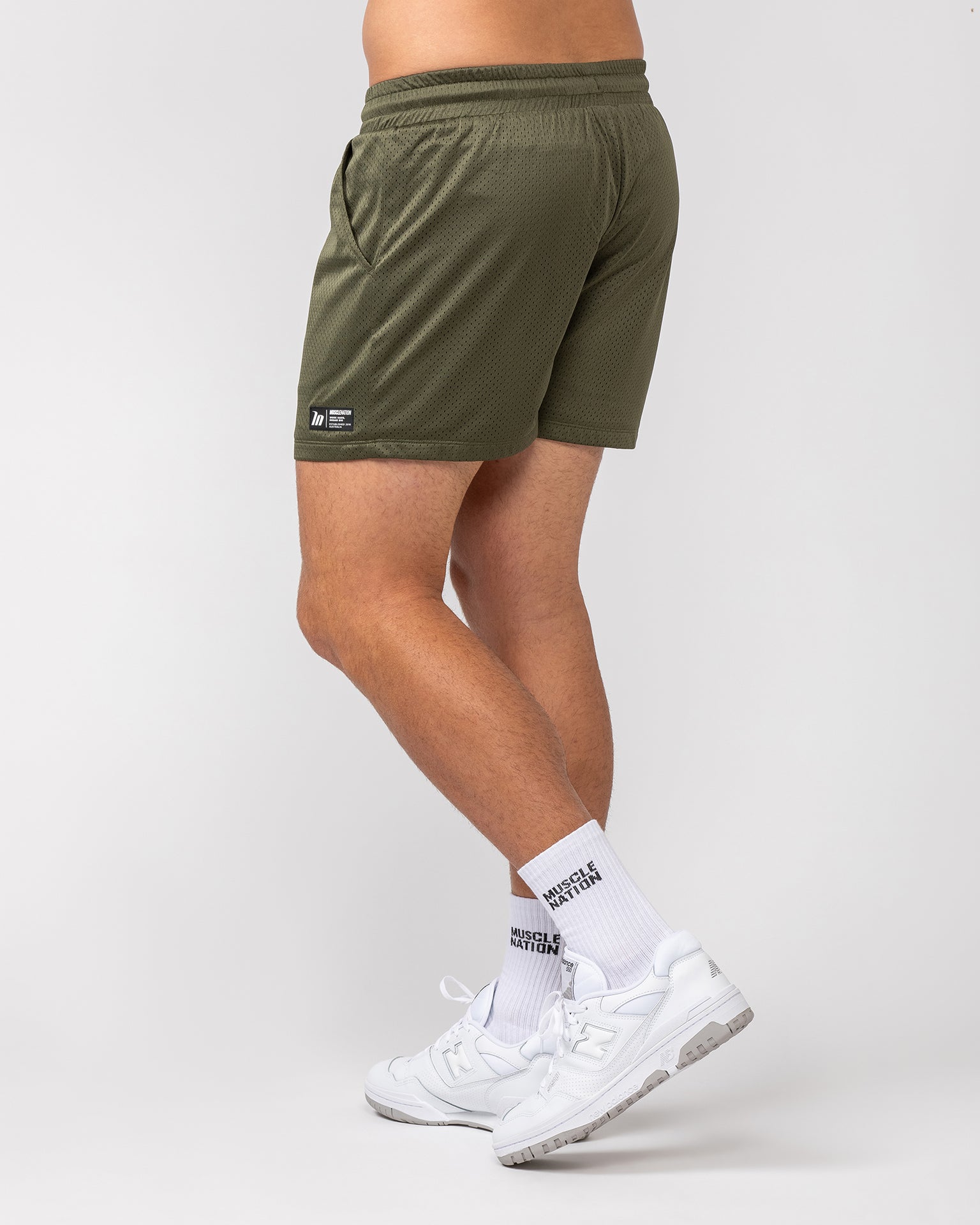 Lay Up 3.5" Shorts - Dark Khaki-Shorts-S-052404DKHAKI-S-MNAPPRL31853-4-Muscle Nation
