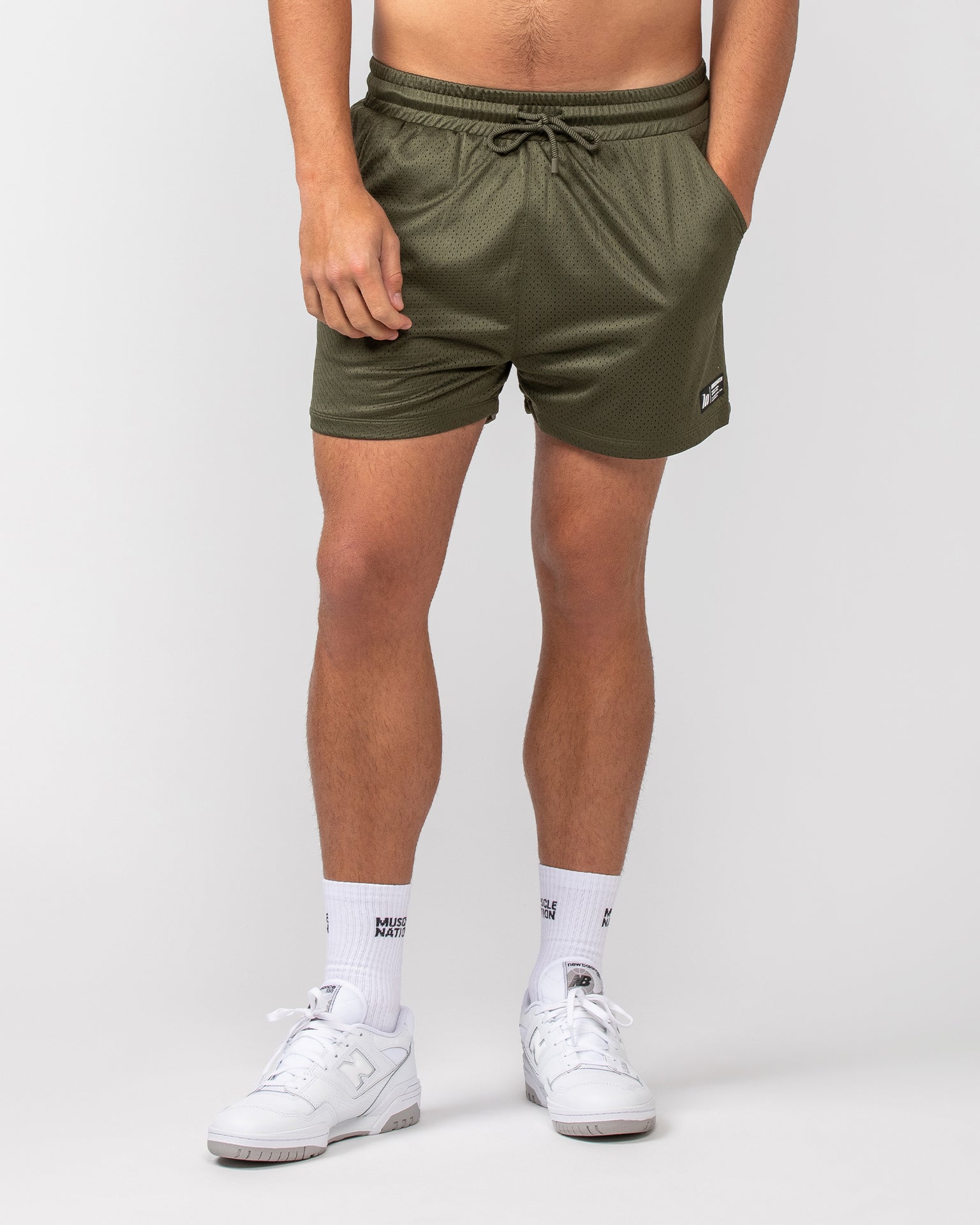 Lay Up 3.5" Shorts - Dark Khaki-Shorts-S-052404DKHAKI-S-MNAPPRL31853-1-Muscle Nation