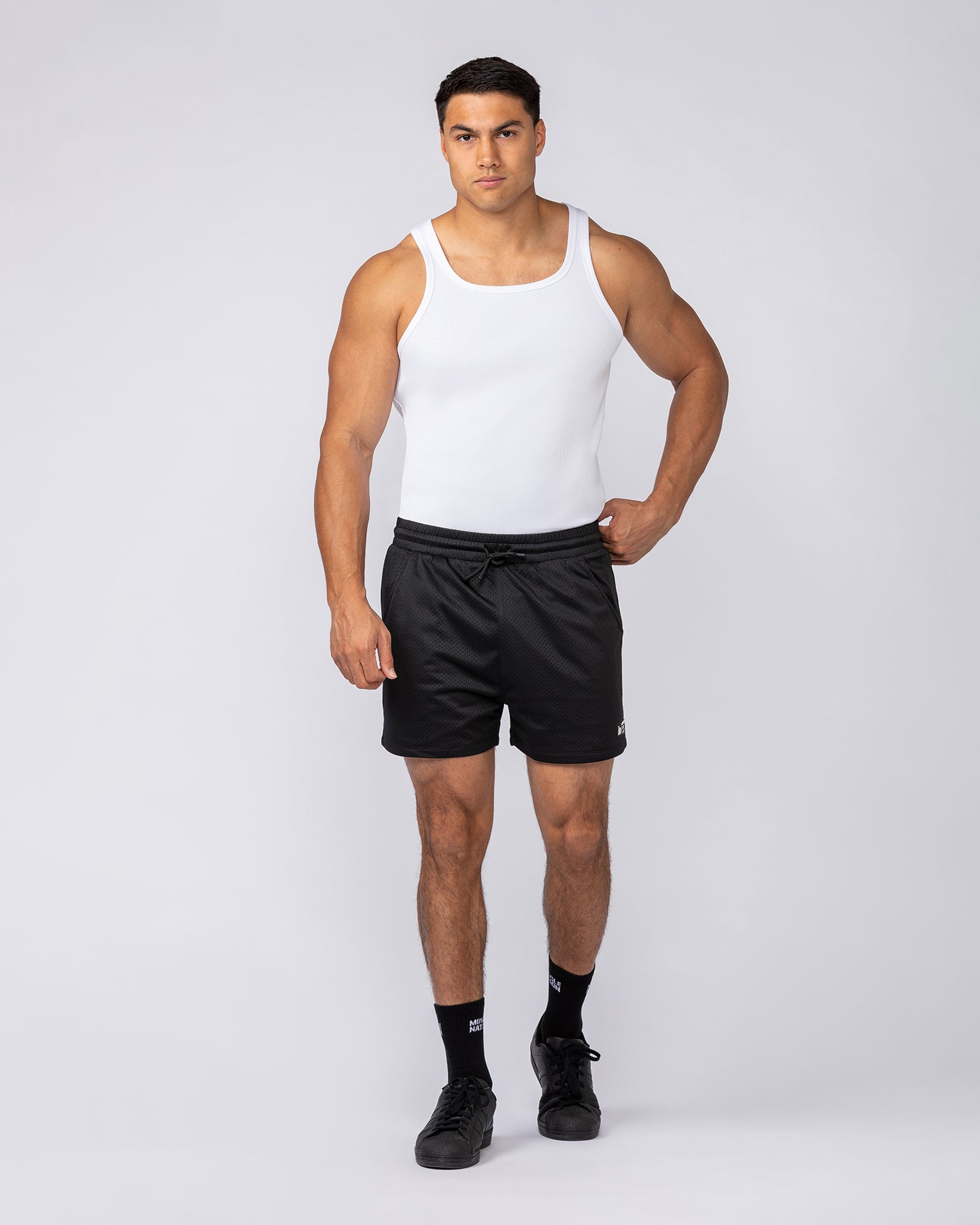 Lay Up 3.5" Shorts - Black-Shorts-S-072348BLK-S-MNAPPRL25618-5-Muscle Nation