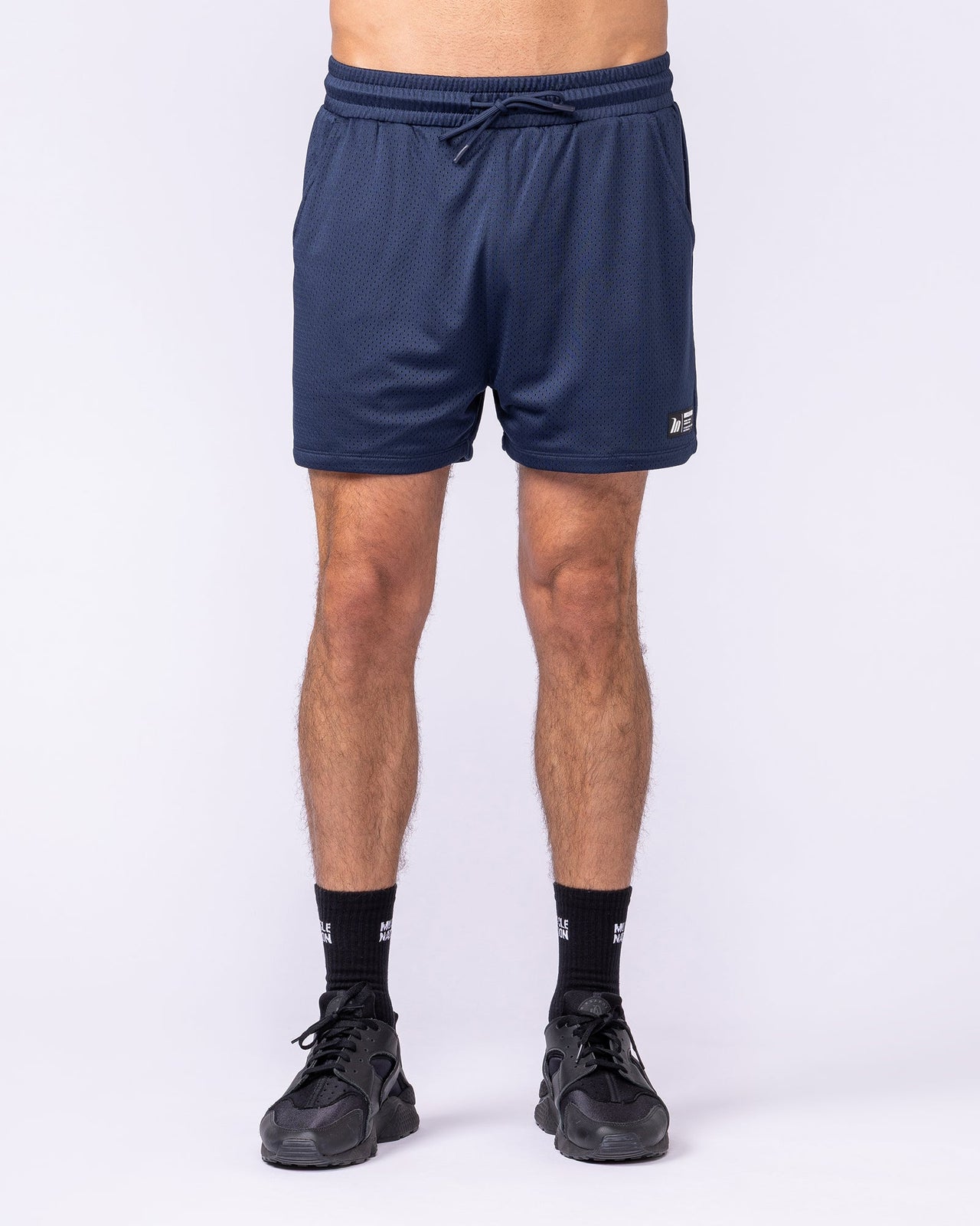 Lay Up 3.5" Shorts Navy - Muscle Nation men's gym shorts, view 2