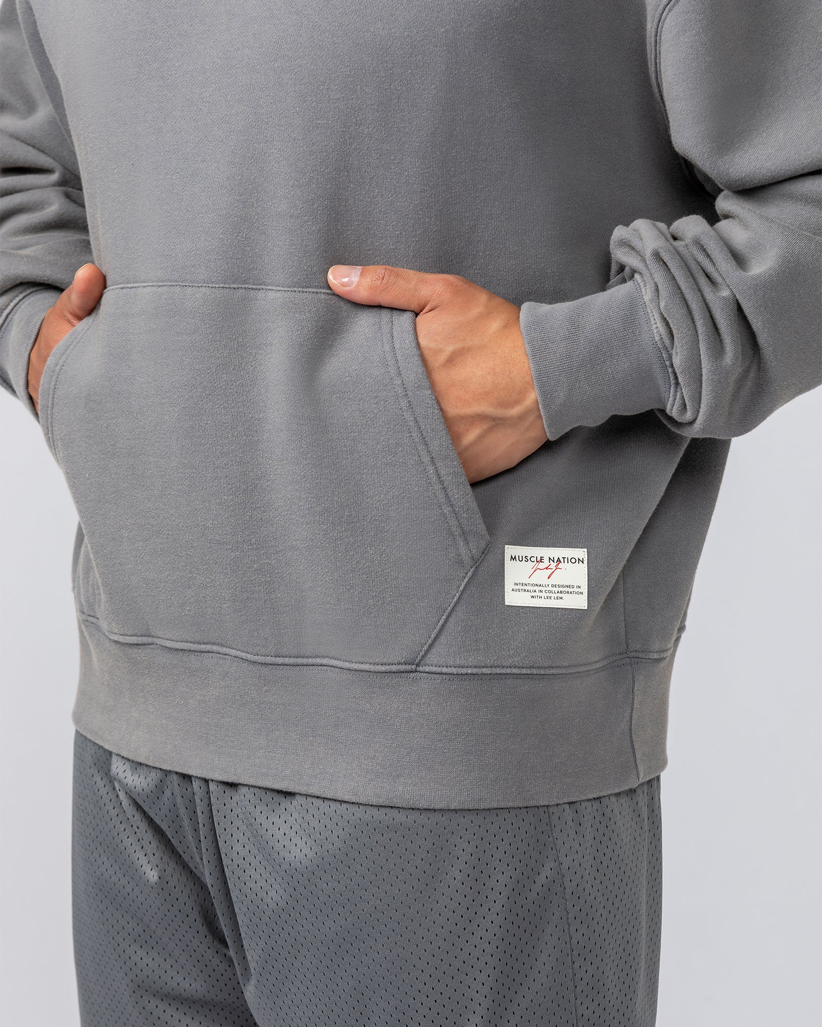 Lee Lem Cropped Hoodie - Washed Platinum Grey-Jumpers & Hoodies-XS-022545WSHPGREY-XS-MNAPPRL40958-3-Muscle Nation