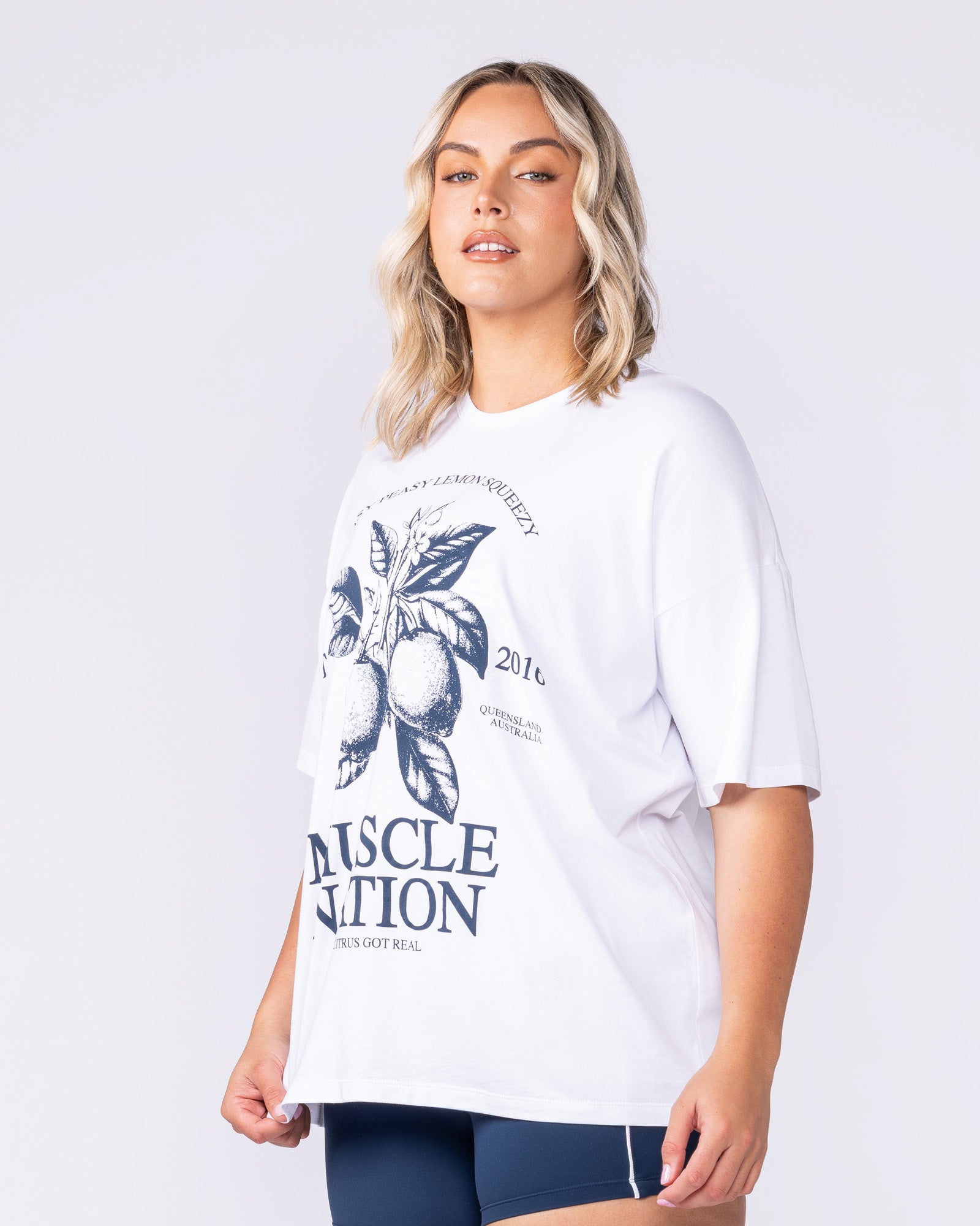 Lemon Squeezy Oversized Tee - White-T-Shirts-XXS-1125229WHT-XXS-MNAPPRL46206-4-Muscle Nation