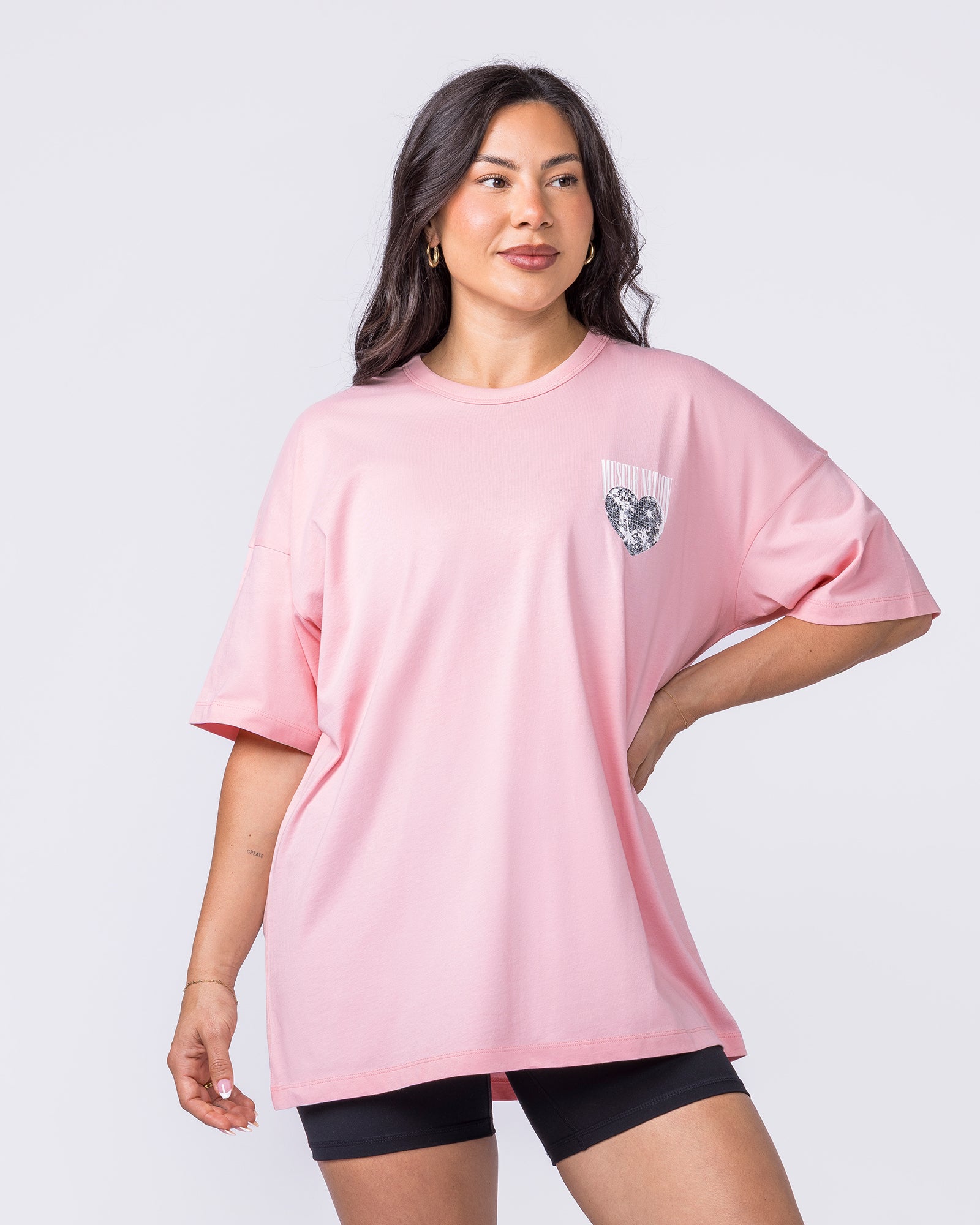 Less Panic More Disco Oversized Tee - Blush-T-Shirts-XXS-012624BLSH-XXS-MNAPPRL48841-3-Muscle Nation