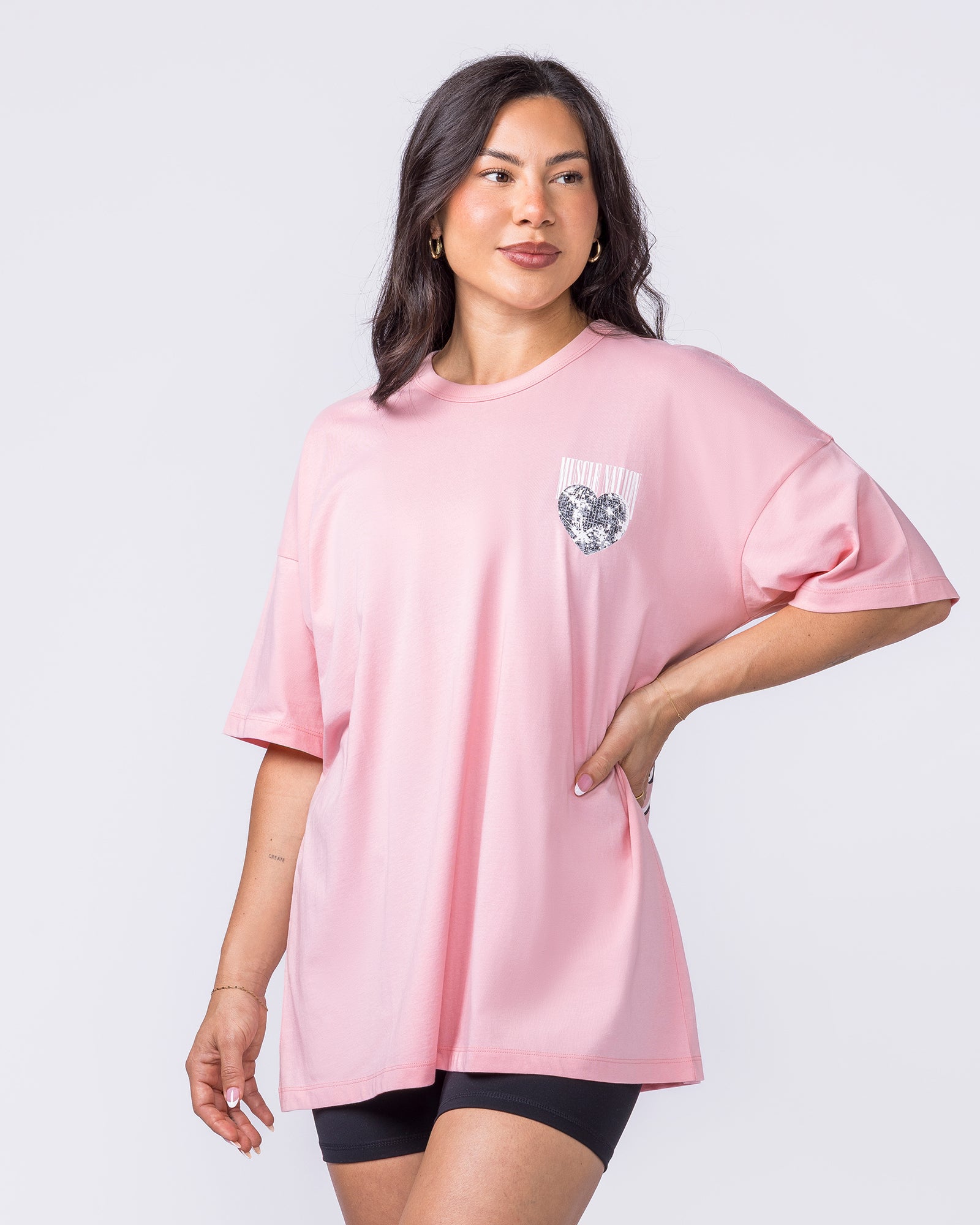 Less Panic More Disco Oversized Tee - Blush-T-Shirts-XXS-012624BLSH-XXS-MNAPPRL48841-4-Muscle Nation