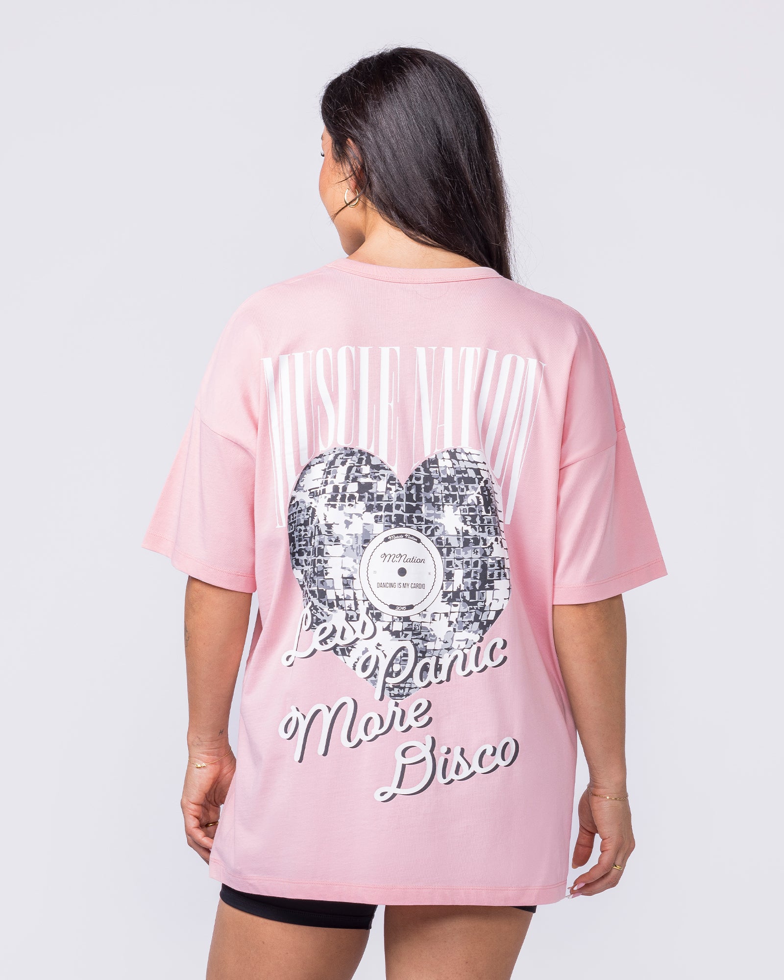 Less Panic More Disco Oversized Tee - Blush-T-Shirts-XXS-012624BLSH-XXS-MNAPPRL48841-5-Muscle Nation