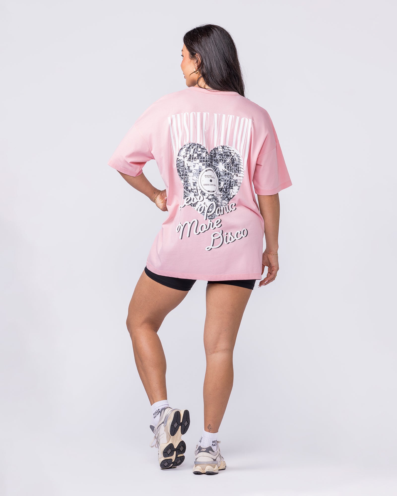 Less Panic More Disco Oversized Tee - Blush-T-Shirts-XXS-012624BLSH-XXS-MNAPPRL48841-6-Muscle Nation
