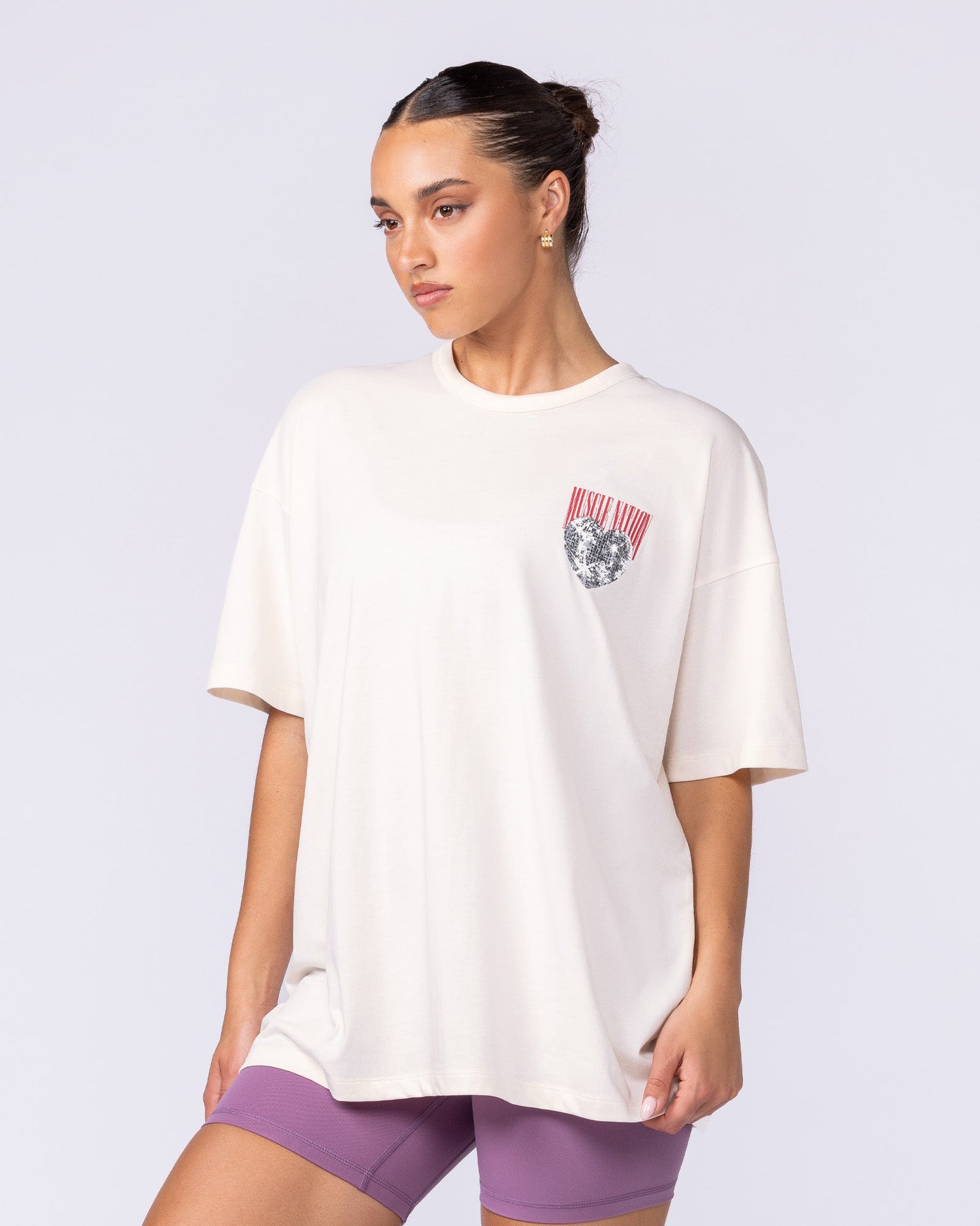 Less Panic More Disco Oversized Tee - Travertine-T-Shirts-XXS-1125144TRAV-XXS-MNAPPRL46224-4-Muscle Nation