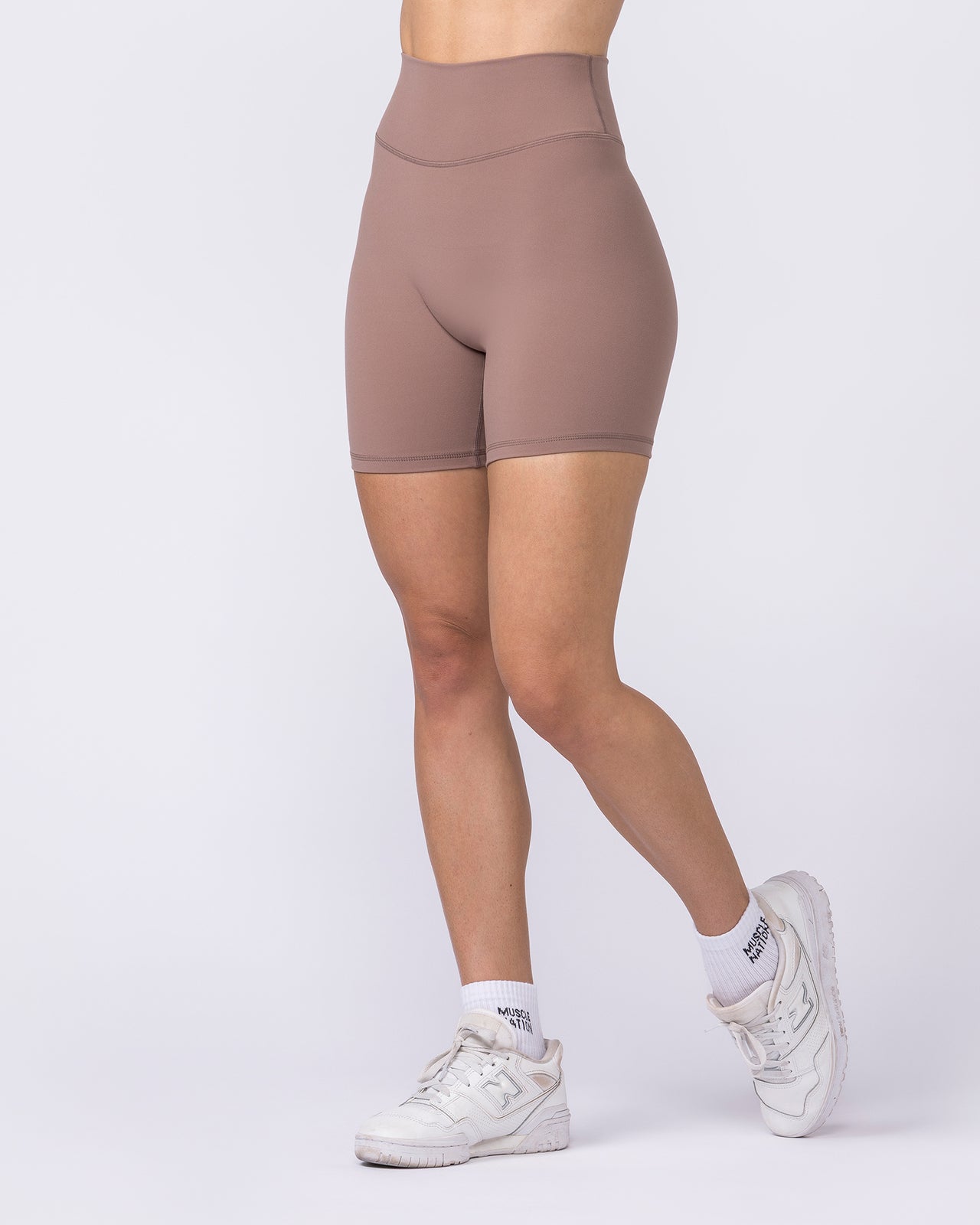 Liberty High Rise Bike Shorts Cookie - Muscle Nation women's bike shorts, view 2