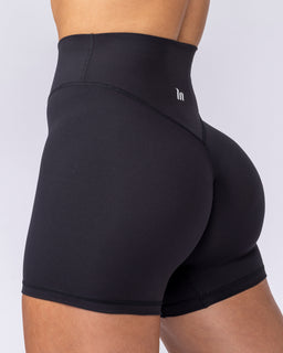 Liberty High Rise Midway Shorts Black - Muscle Nation women's gym shorts