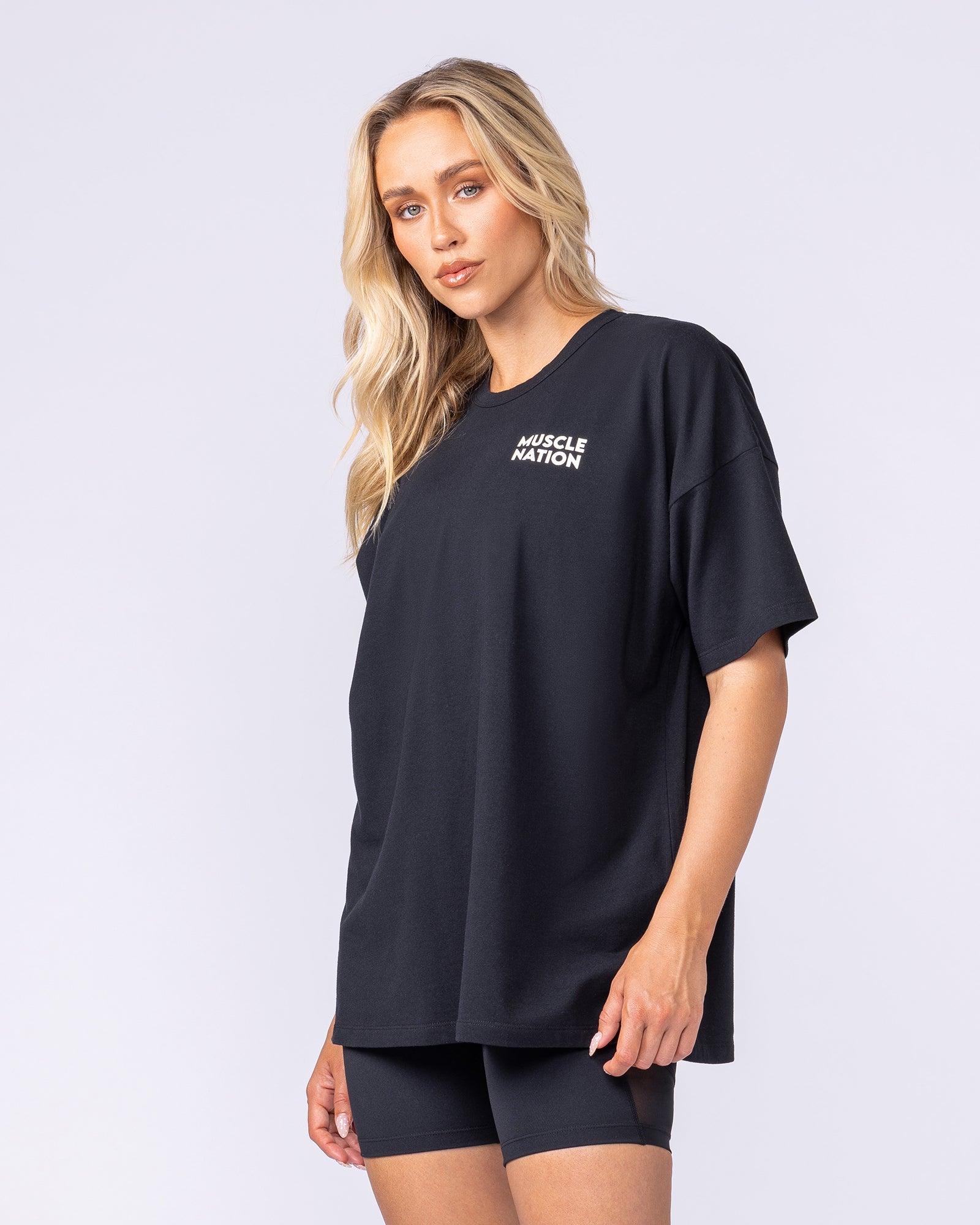 Lifestyle Club Oversized Tee - Black-T-Shirts-XXS-1125231BLK-XXS-MNAPPRL46233-3-Muscle Nation