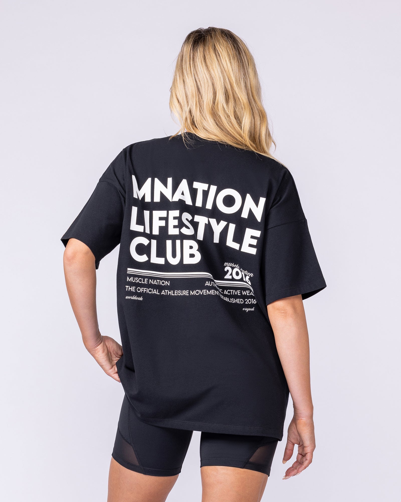 Lifestyle Club Oversized Tee - Black-T-Shirts-XXS-1125231BLK-XXS-MNAPPRL46233-4-Muscle Nation
