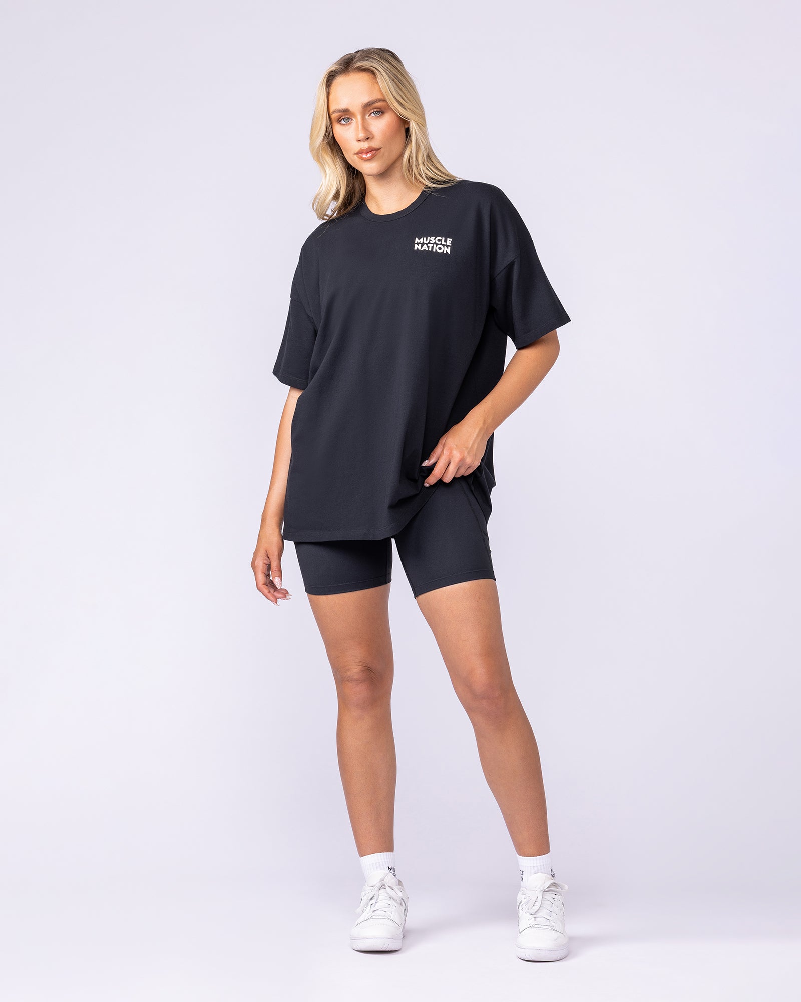 Lifestyle Club Oversized Tee - Black-T-Shirts-XXS-1125231BLK-XXS-MNAPPRL46233-5-Muscle Nation