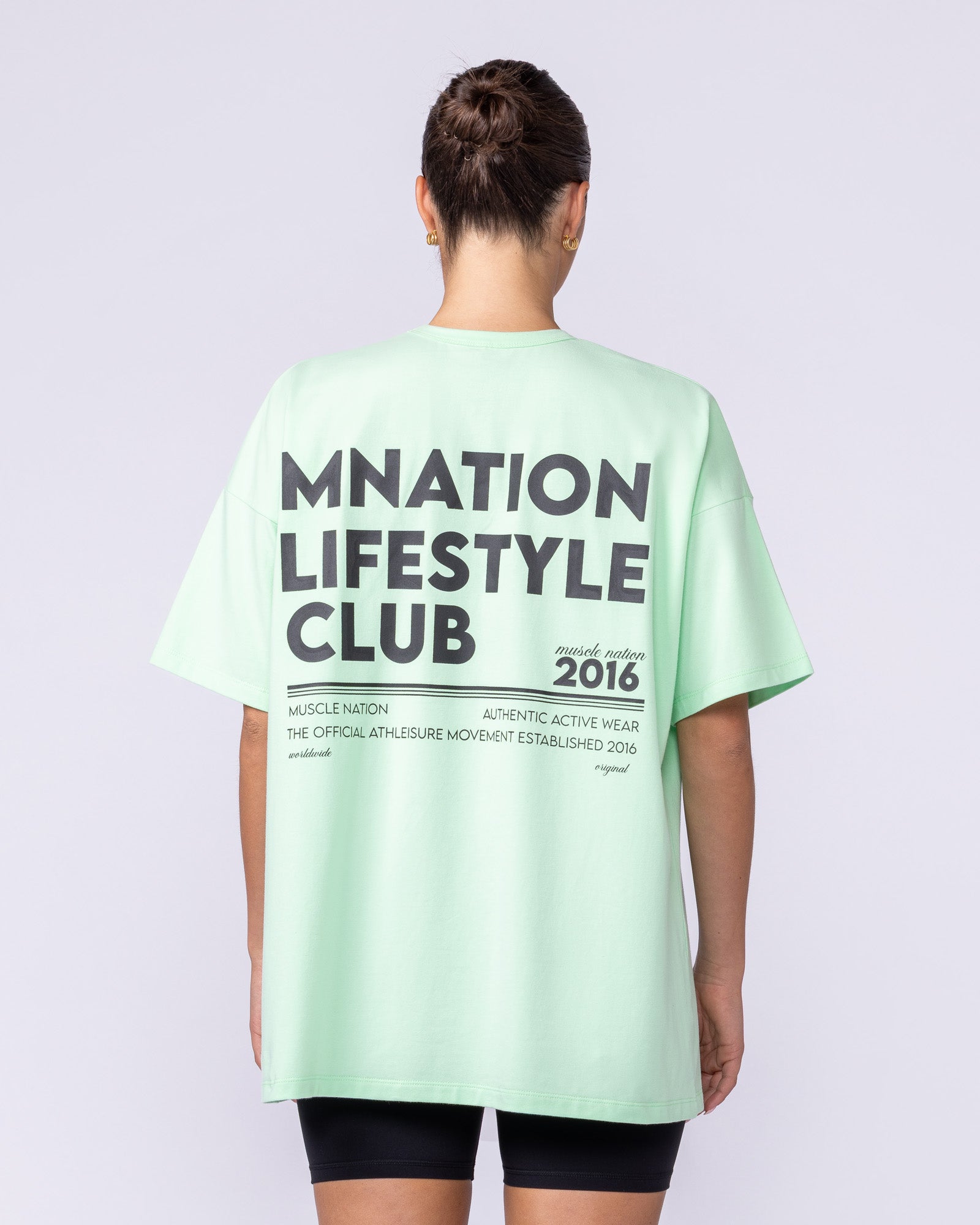 Lifestyle Club Oversized Tee - Lime Splice-T-Shirts-XXS-1125231LIMSPLC-XXS-MNAPPRL46242-4-Muscle Nation