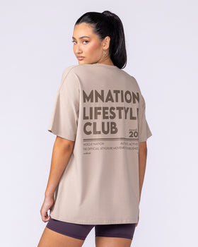 Lifestyle Club Oversized Tee - Sandstorm-T-Shirts-XXS-1125231SDSTM-XXS-MNAPPRL46251-1-Muscle Nation