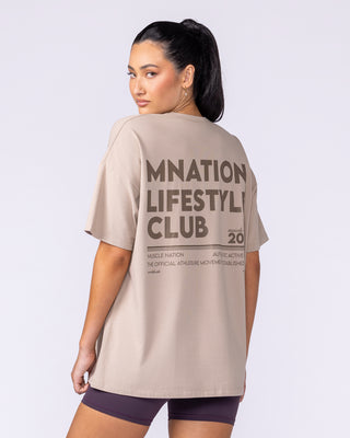 Lifestyle Club Oversized Tee - Sandstorm-T-Shirts-XXS-1125231SDSTM-XXS-MNAPPRL46251-1-Muscle Nation