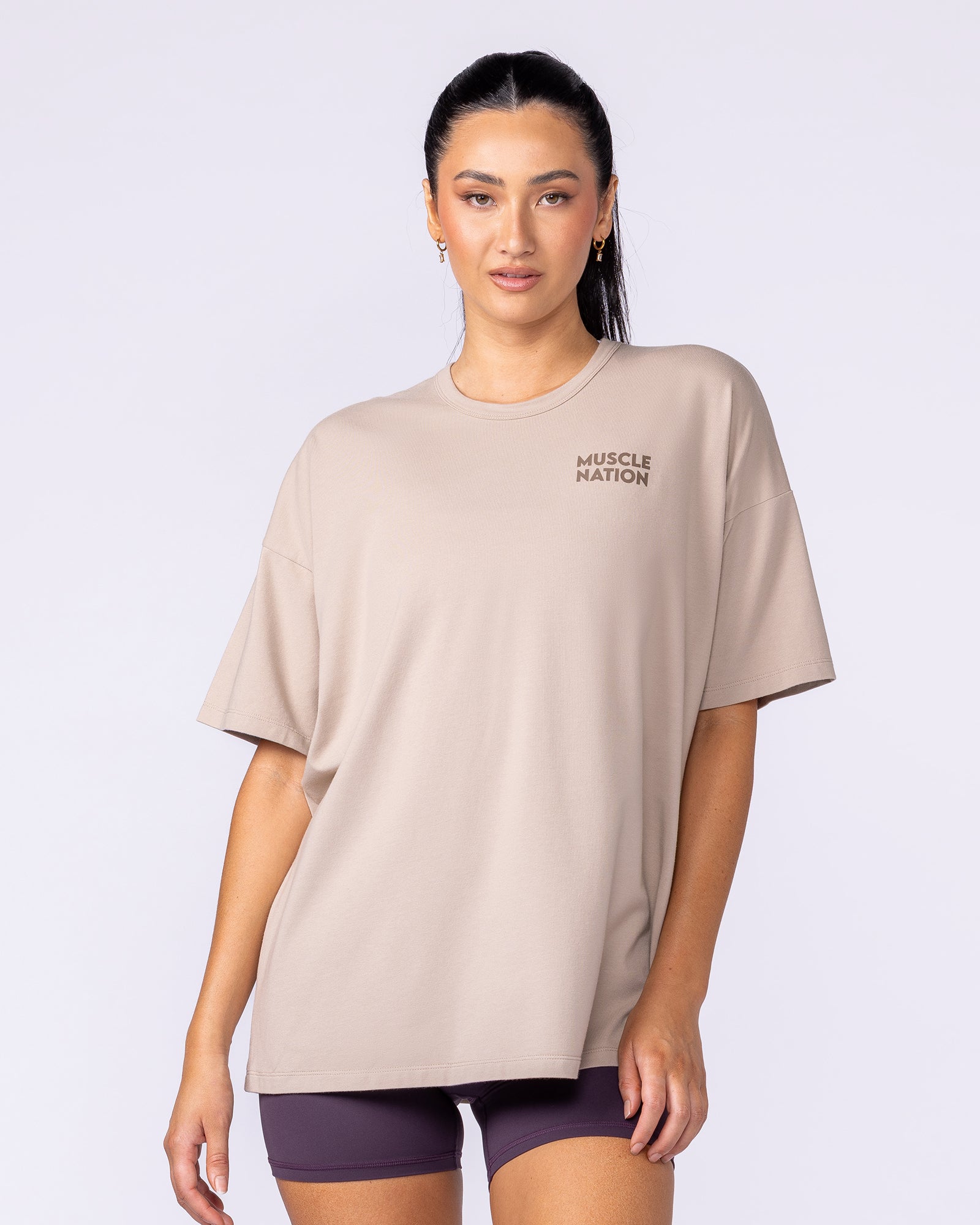 Lifestyle Club Oversized Tee - Sandstorm-T-Shirts-XXS-1125231SDSTM-XXS-MNAPPRL46251-3-Muscle Nation