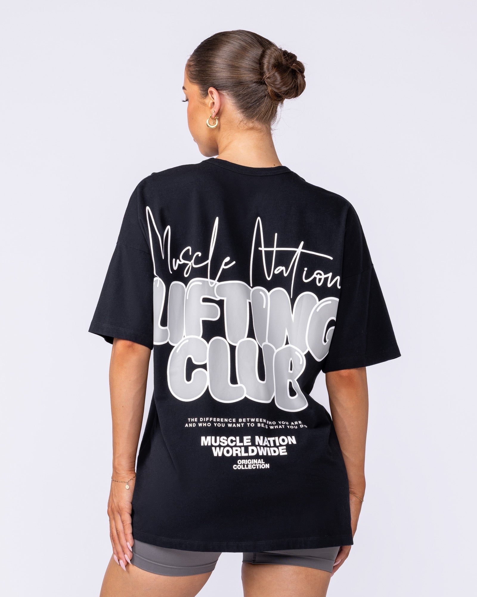 Lifting Club Oversized Tee - Black-T-Shirts-XXS-022509BLK-XXS-MNAPPRL40574-4-Muscle Nation