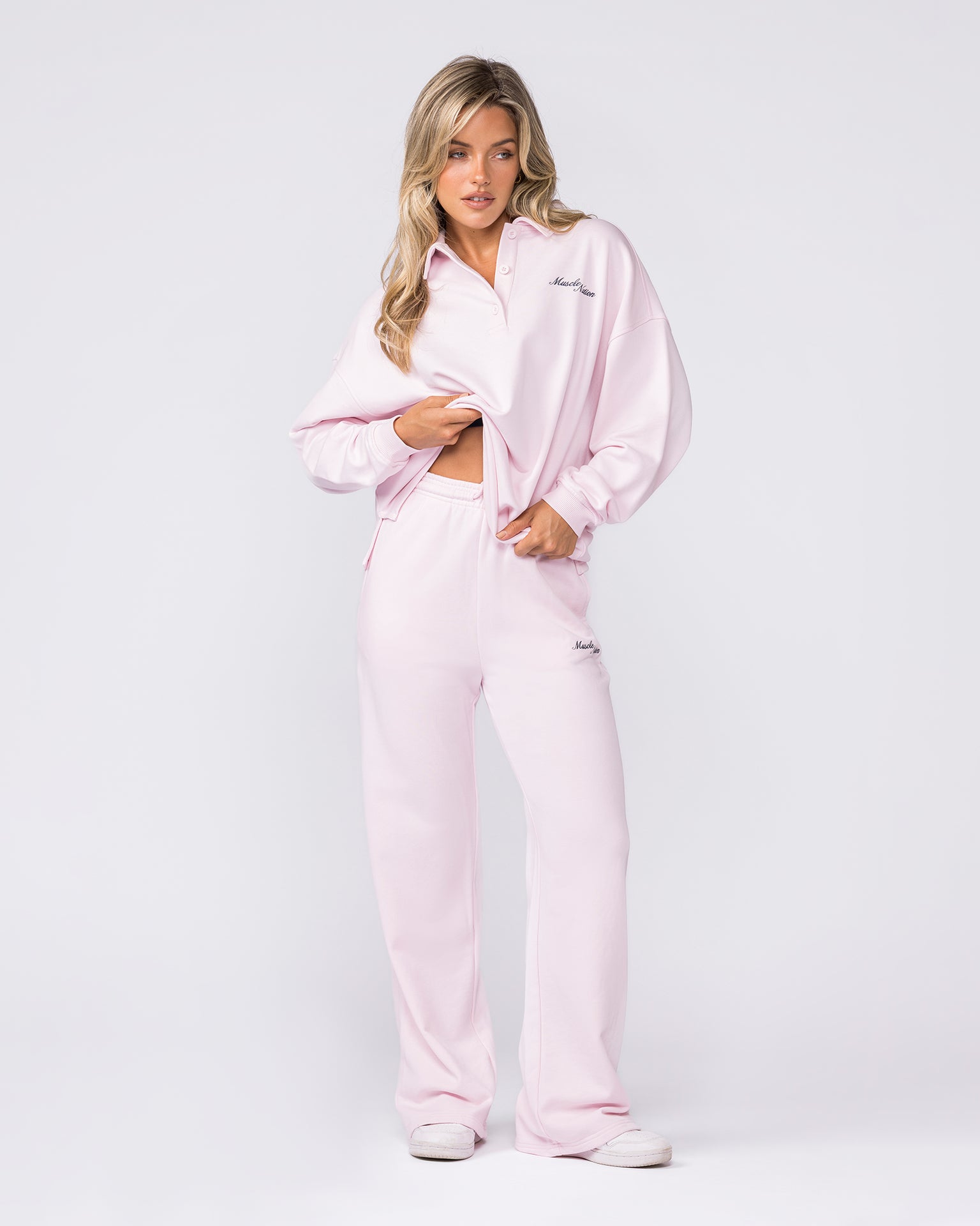 Loopback Straight Leg Trackies - Babydoll-Bottoms-XXS-032623BBYDL-XXS-MNAPPRL49458-6-Muscle Nation