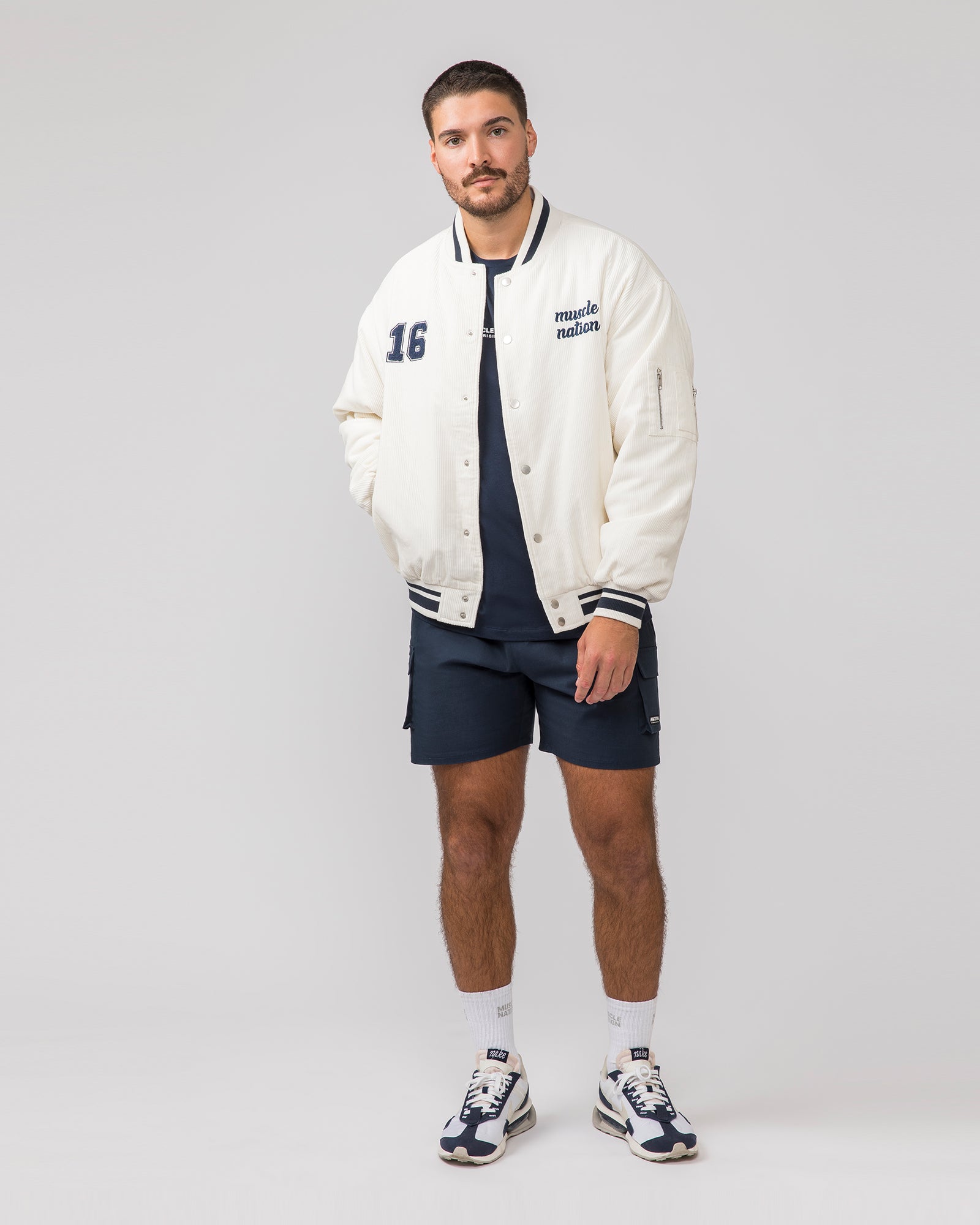 Retro Cord Bomber Jacket - Travertine-Jackets-XS-042420TRAV-XS-MNAPPRL31288-6-Muscle Nation