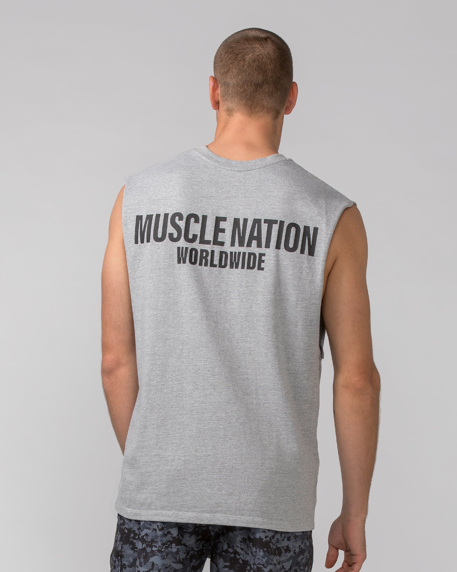 Worldwide Muscle Tank - Light Grey Marl-Singlets & Tanks-S-062402 LTGRYMRL-S-MNAPPRL31744-5-Muscle Nation