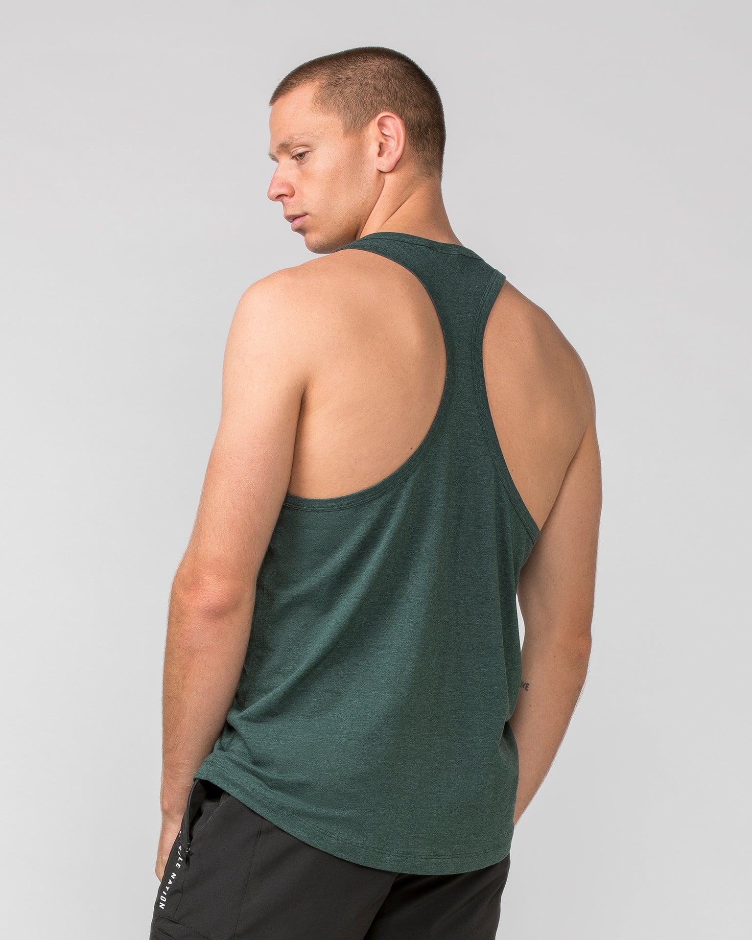 Striker Y Back Singlet - Forest Green Marl-Singlets & Tanks-S-062403FGMF-S-MNAPPRL31793-4-Muscle Nation