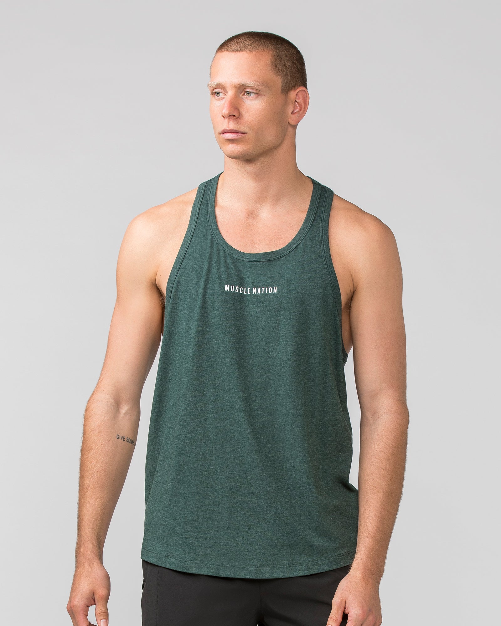 Striker Y Back Singlet - Forest Green Marl-Singlets & Tanks-S-062403FGMF-S-MNAPPRL31793-2-Muscle Nation