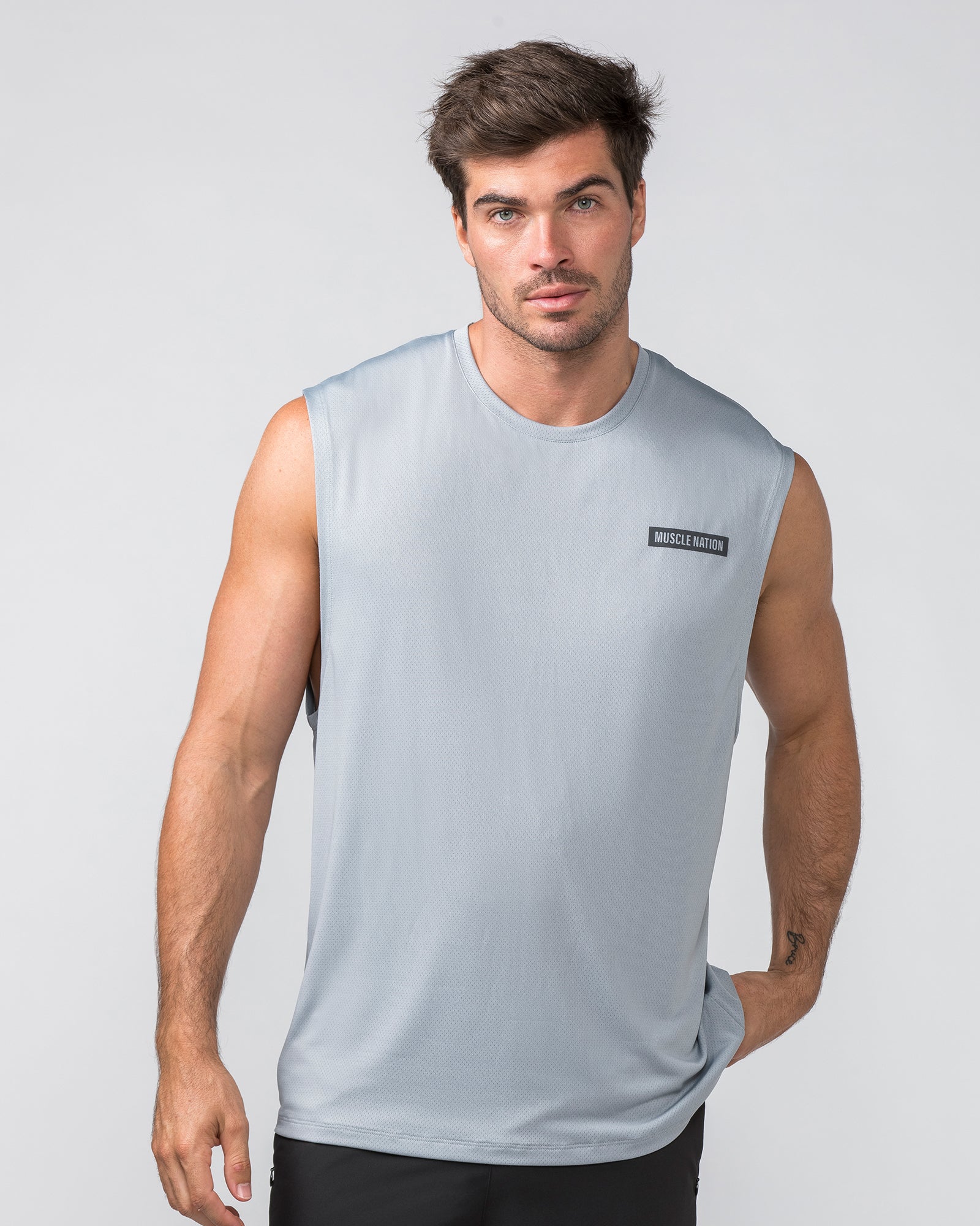 Relaxed Active Tank - Light Jet Grey-Singlets & Tanks-S-022438LJETGR-S-MNAPPRL29754-1-Muscle Nation